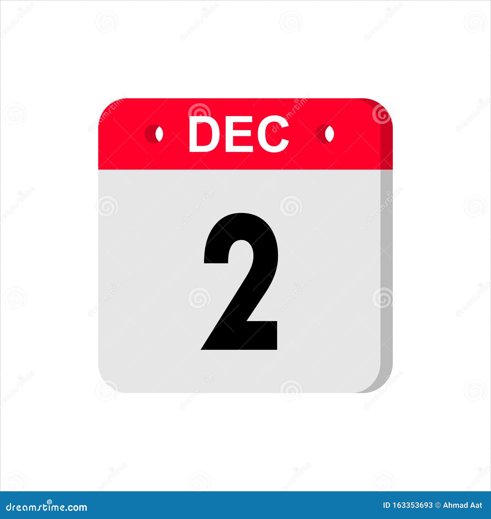 白色背景上的日历矢量图标12月2日向量例证 插画包括有组织者 例证 图标 现代 艺术
