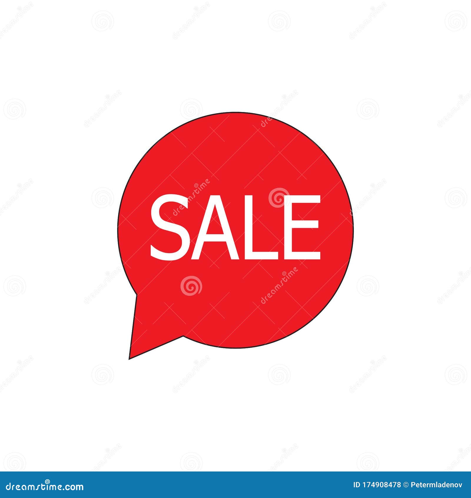 白色背景上的SALE Red Vector Banner语音泡泡向量例证- 插画包括有需求