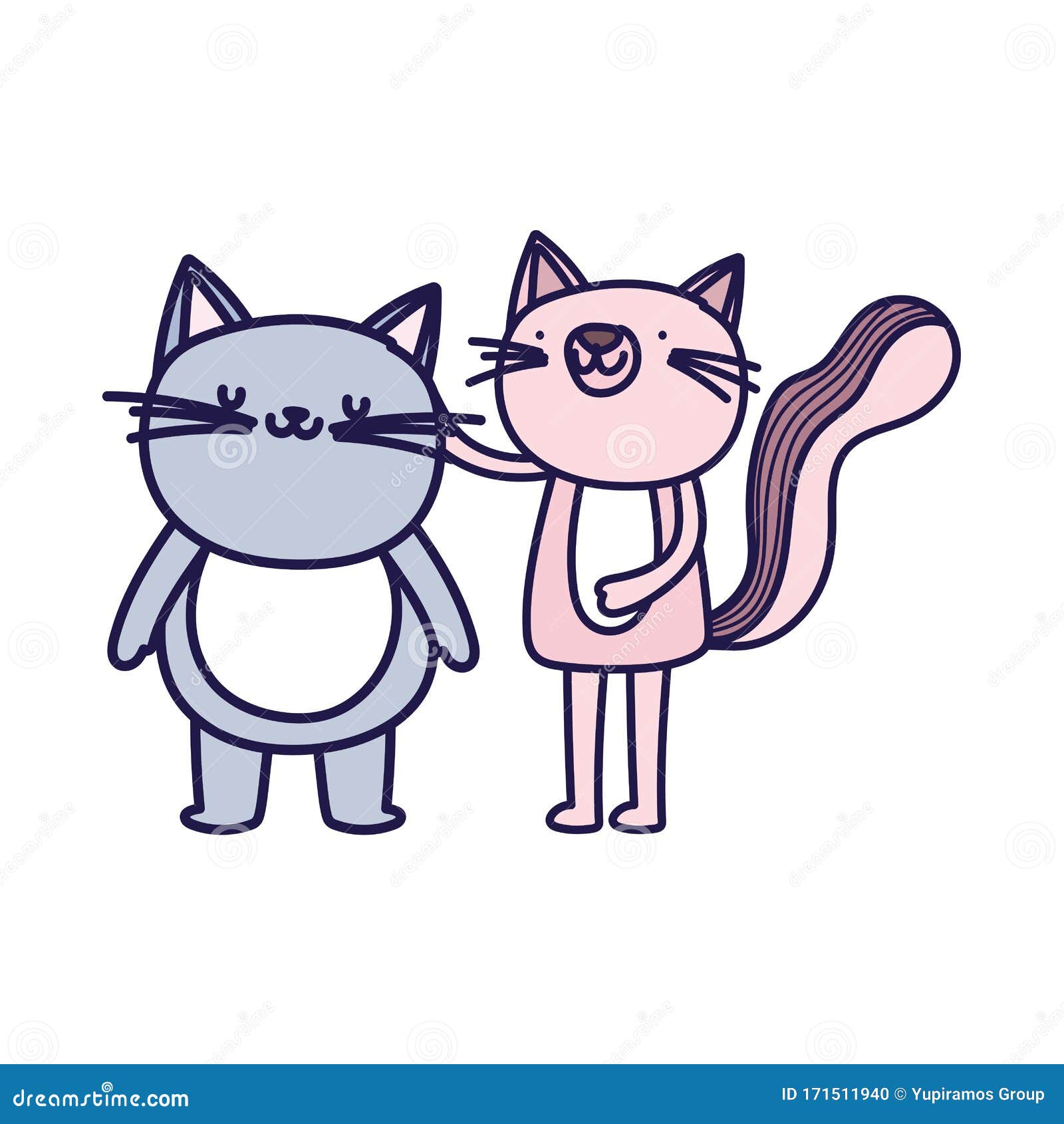 白色背景中的小猫和粉红猫卡通人物向量例证 插画包括有微笑 滑稽 动画片 喜悦 背包 逗人喜爱 白色背景中的小猫和粉红猫卡通人物向量例证 插画包括有微笑 滑稽 动画片 喜悦 背包 逗人喜爱