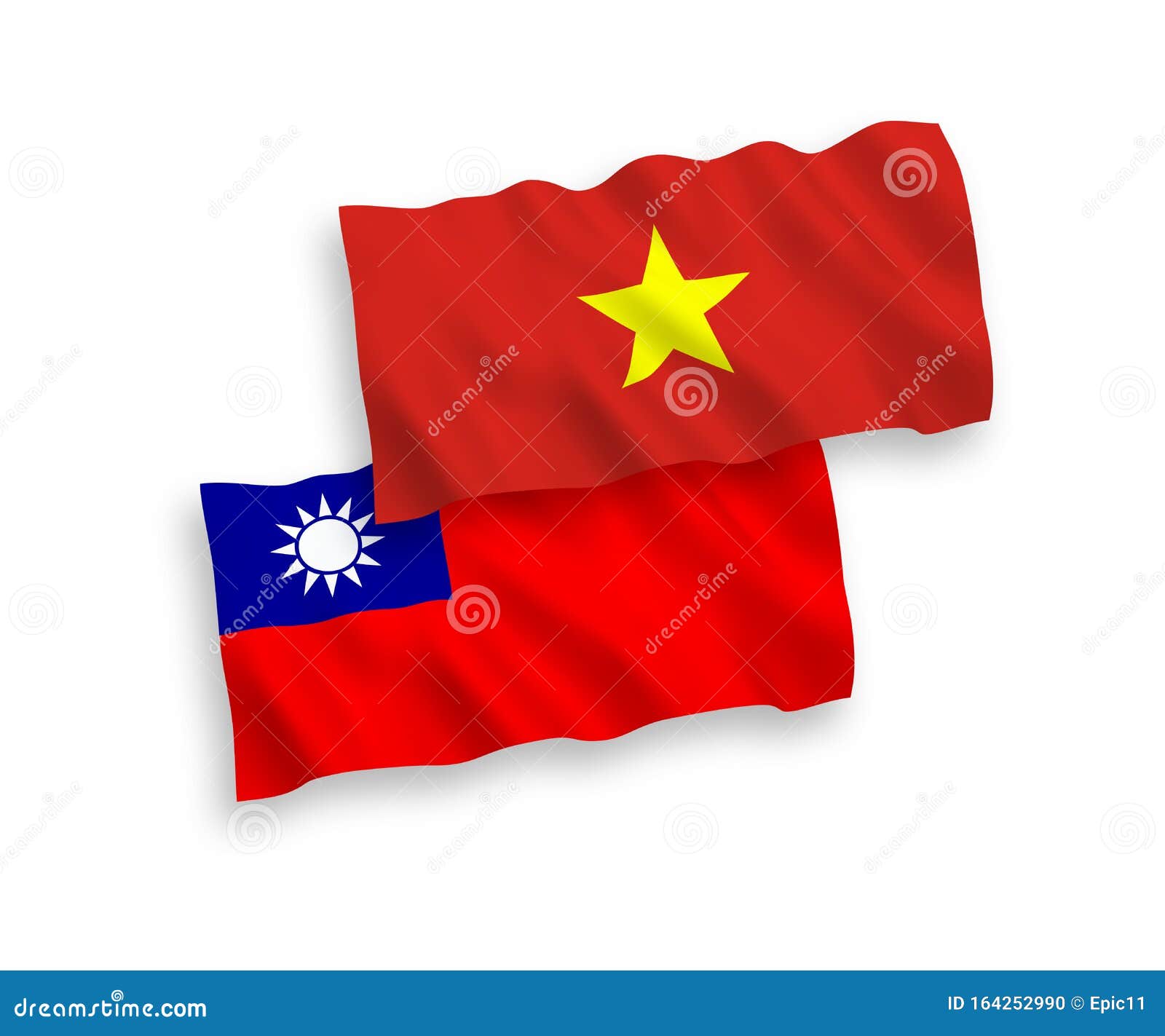 白色背景中的越南和台湾国旗向量例证 插画包括有爱国心 钞票 沙丁 国会 纺织品 联盟