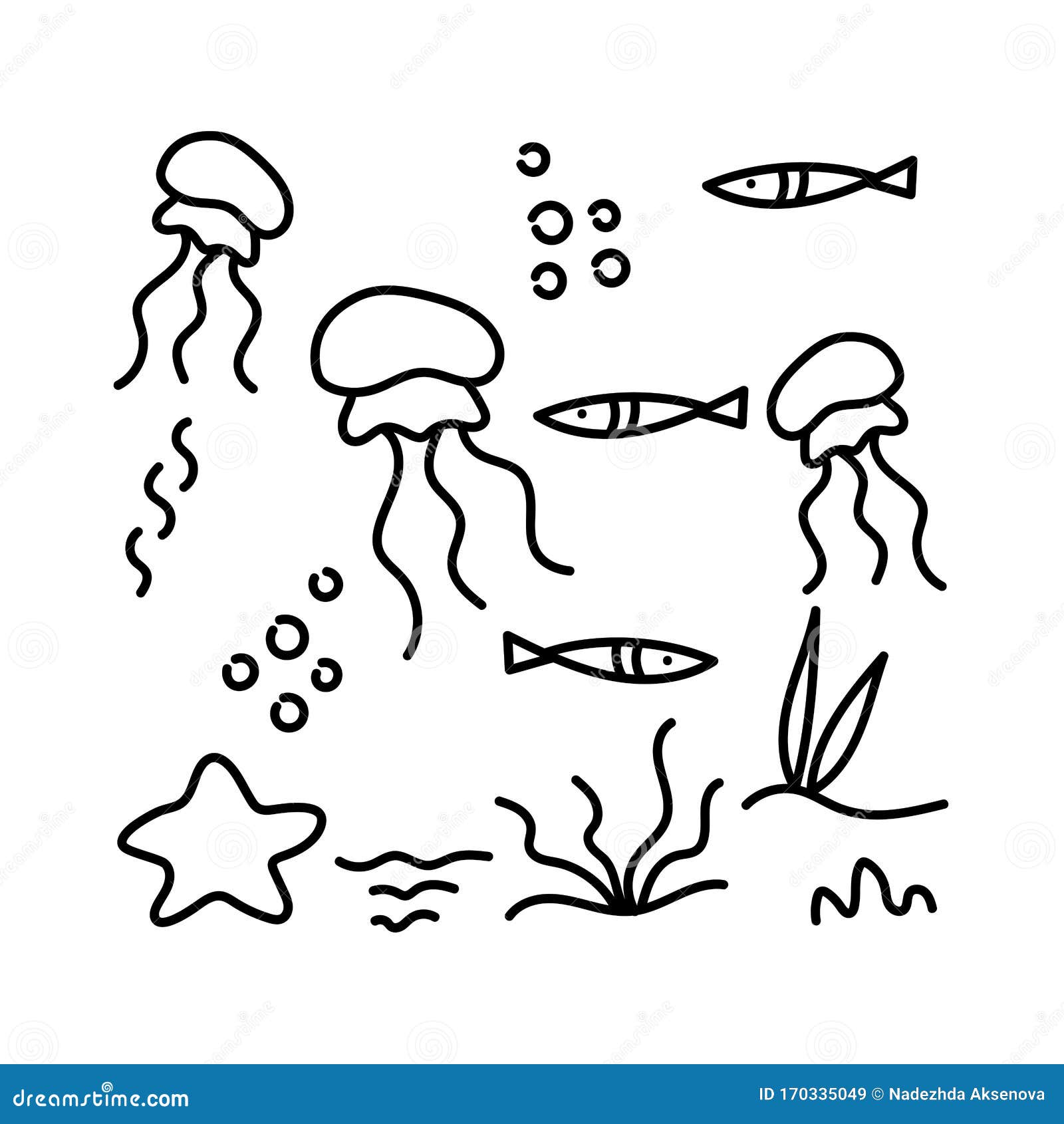 着色水下居民和藻类 涂色本水母和植物海洋动植物的涂鸦库存例证 插画包括有海藻 意志薄弱的人 着色水下居民和藻类 涂色本水母和植物海洋动植物的涂鸦库存例证 插画包括有海藻 意志薄弱的人