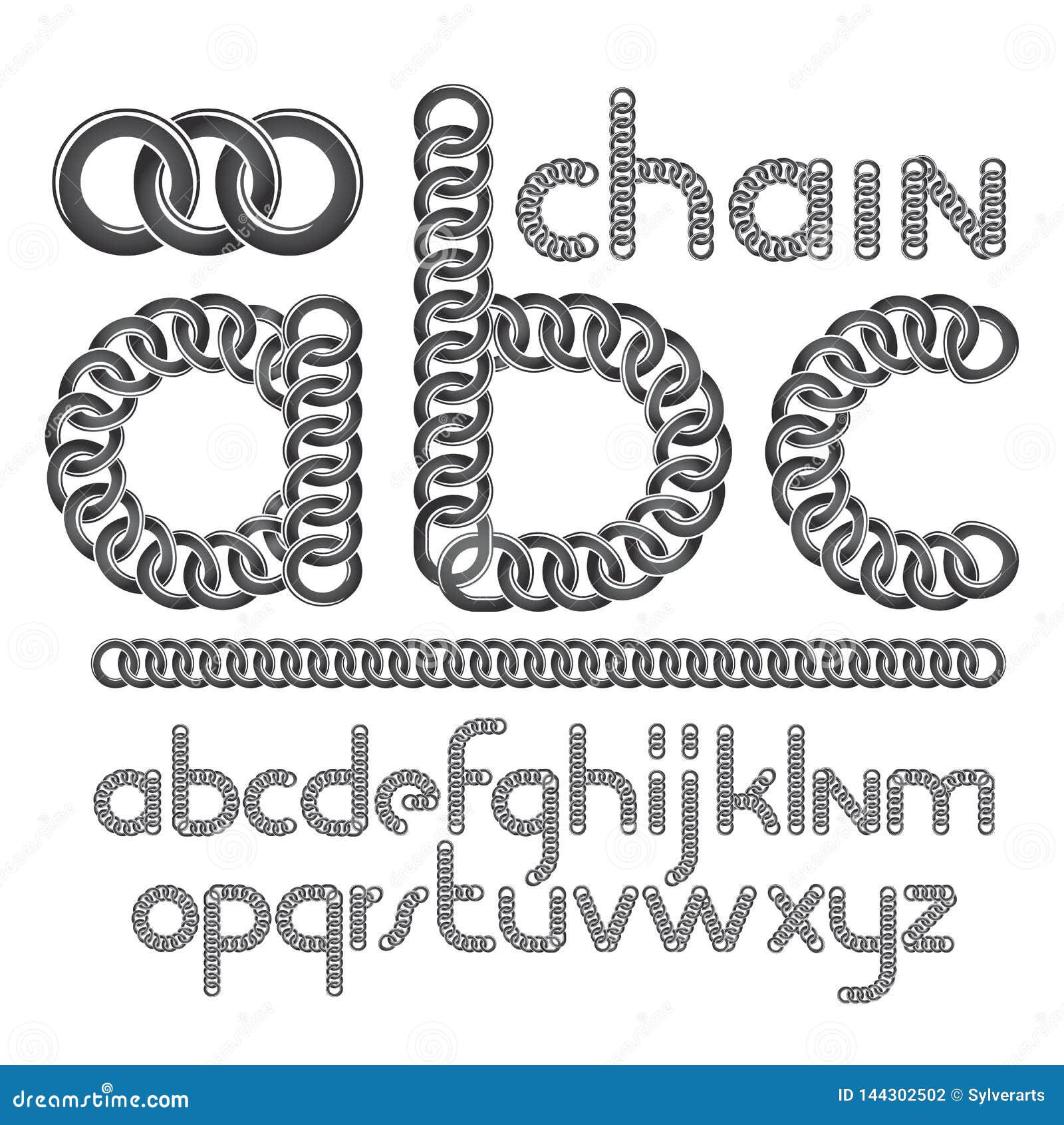 矢量文字 现代字母 Abc集用钢链条制作的下壳创作字体向量例证 插画包括有 矢量文字 现代字母 Abc集用钢链条制作的下壳创作字体向量例证 插画包括有