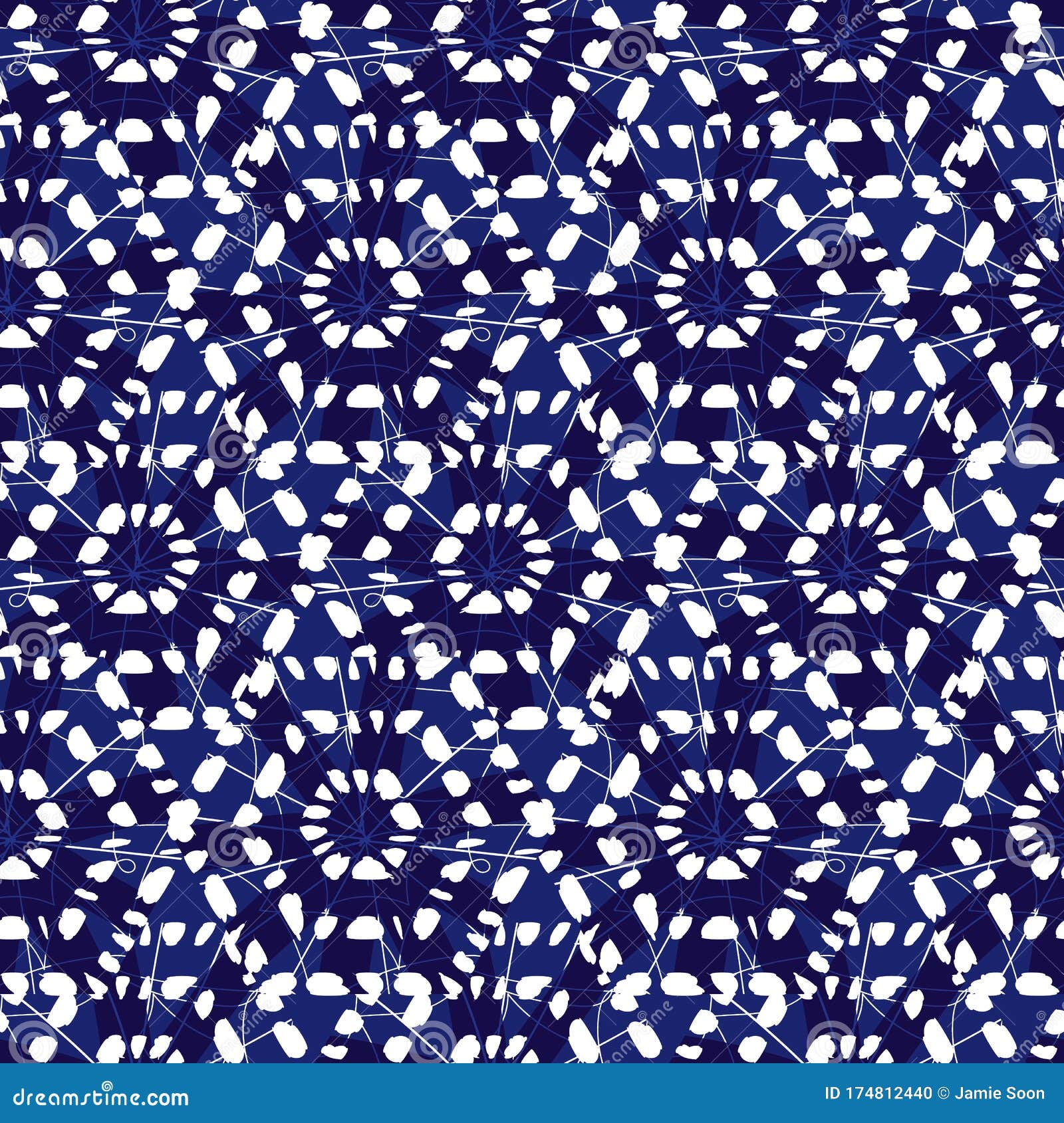 矢量蓝斑蓝单色密六边形无缝图案适用于纺织品 礼品包装和壁纸向量例证 插画包括有适用于纺织品 礼品包装和壁纸 矢量蓝斑蓝单色密六边形无缝图案 174812440