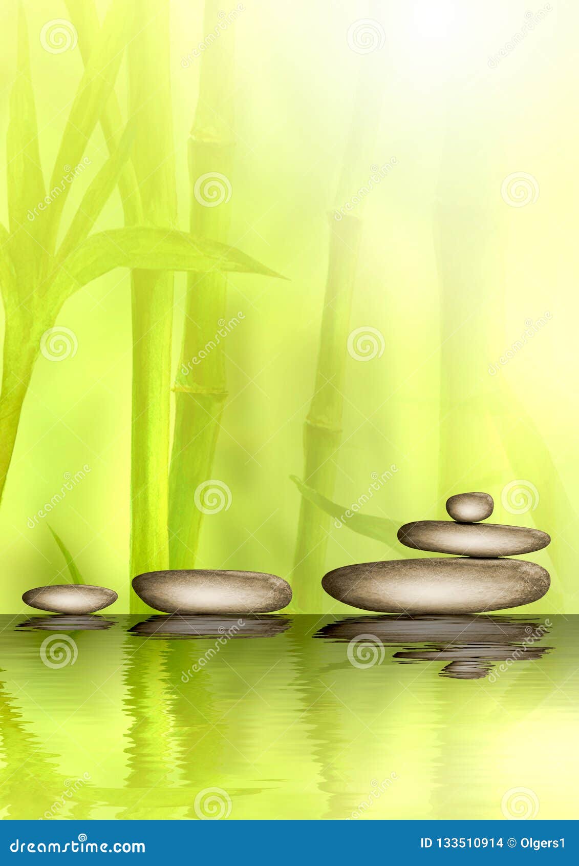 石头和竹森林有反射的在水温泉背景中与空间的水彩例证文本的库存例证 插画包括有空间 关心 石头和竹森林有反射的在水温泉背景中与空间的水彩例证文本的库存例证 插画包括有空间 关心