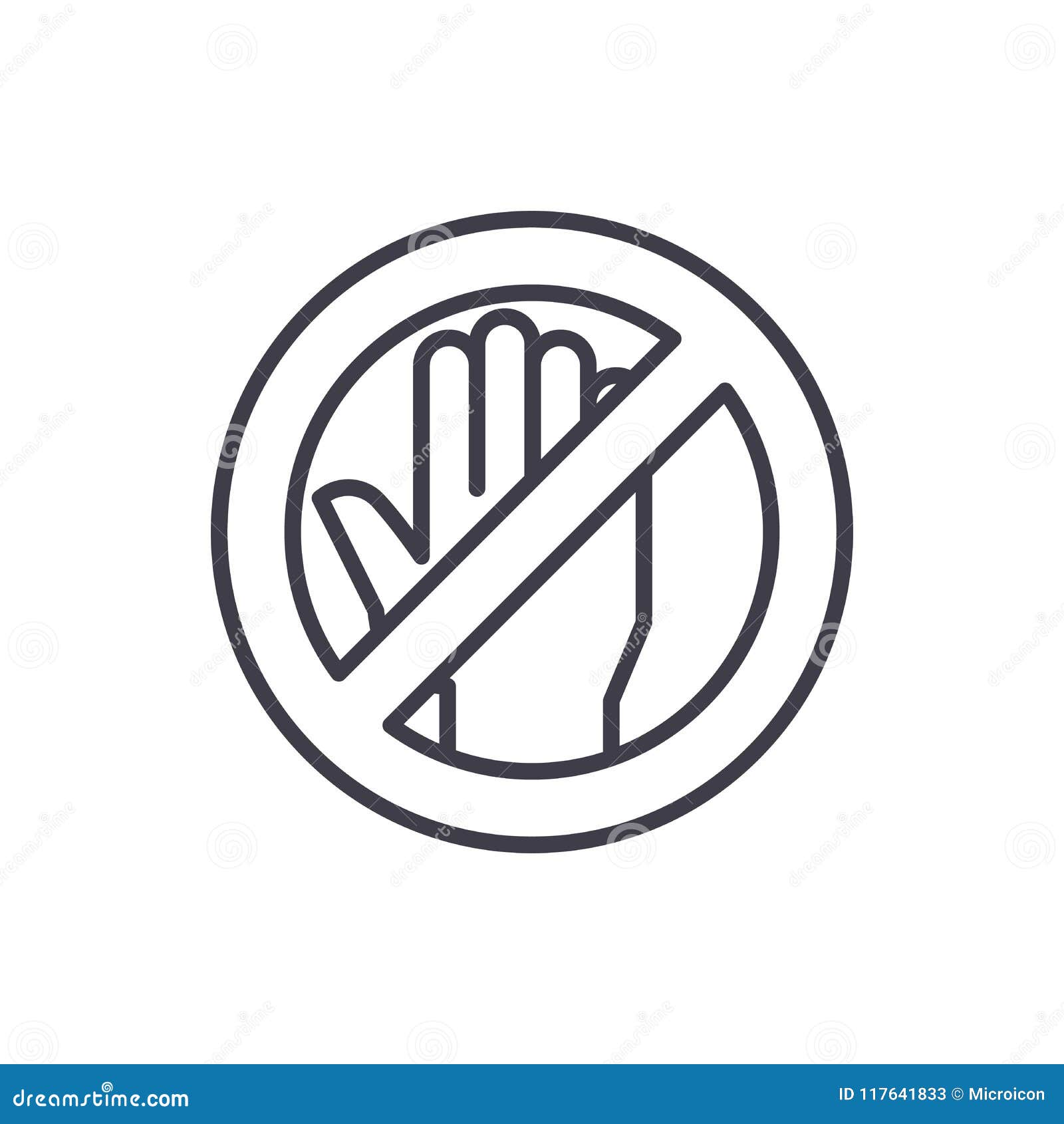 禁止接触黑象概念禁止接触平的传染媒介标志 标志 例证向量例证 插画包括有圈子 条目