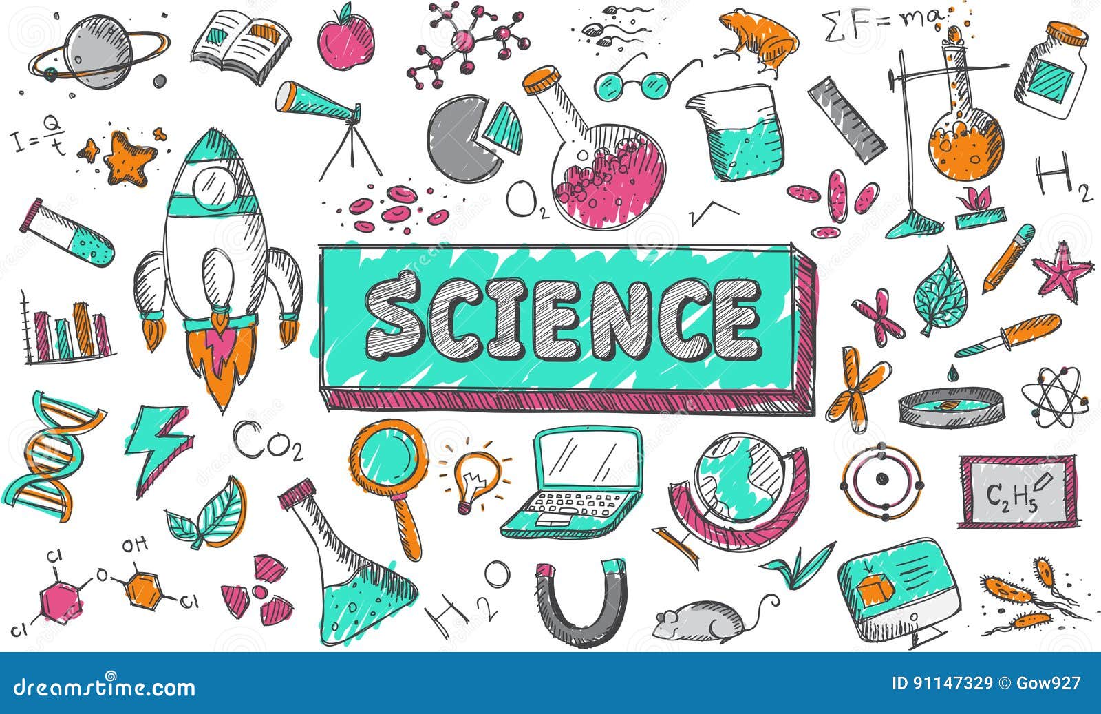 科学化学物理生物天文教育主题向量例证 插画包括有电磁式 教育 广告 图画 毒菌 玻璃 占星术