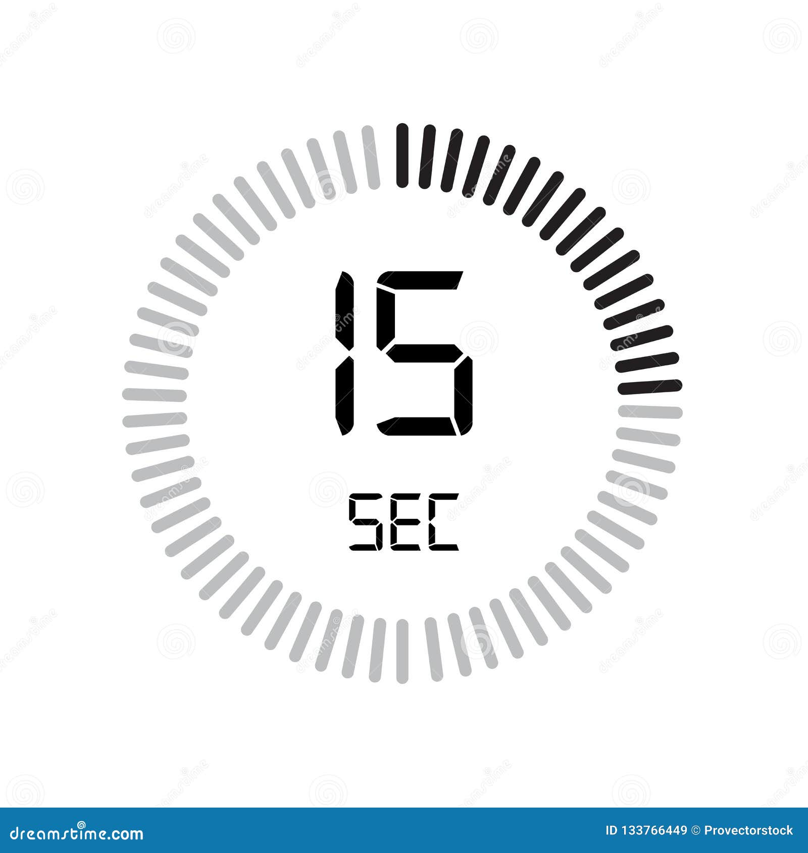15秒象 数字定时器时钟和手表 定时器 Coun 向量例证 插画包括有