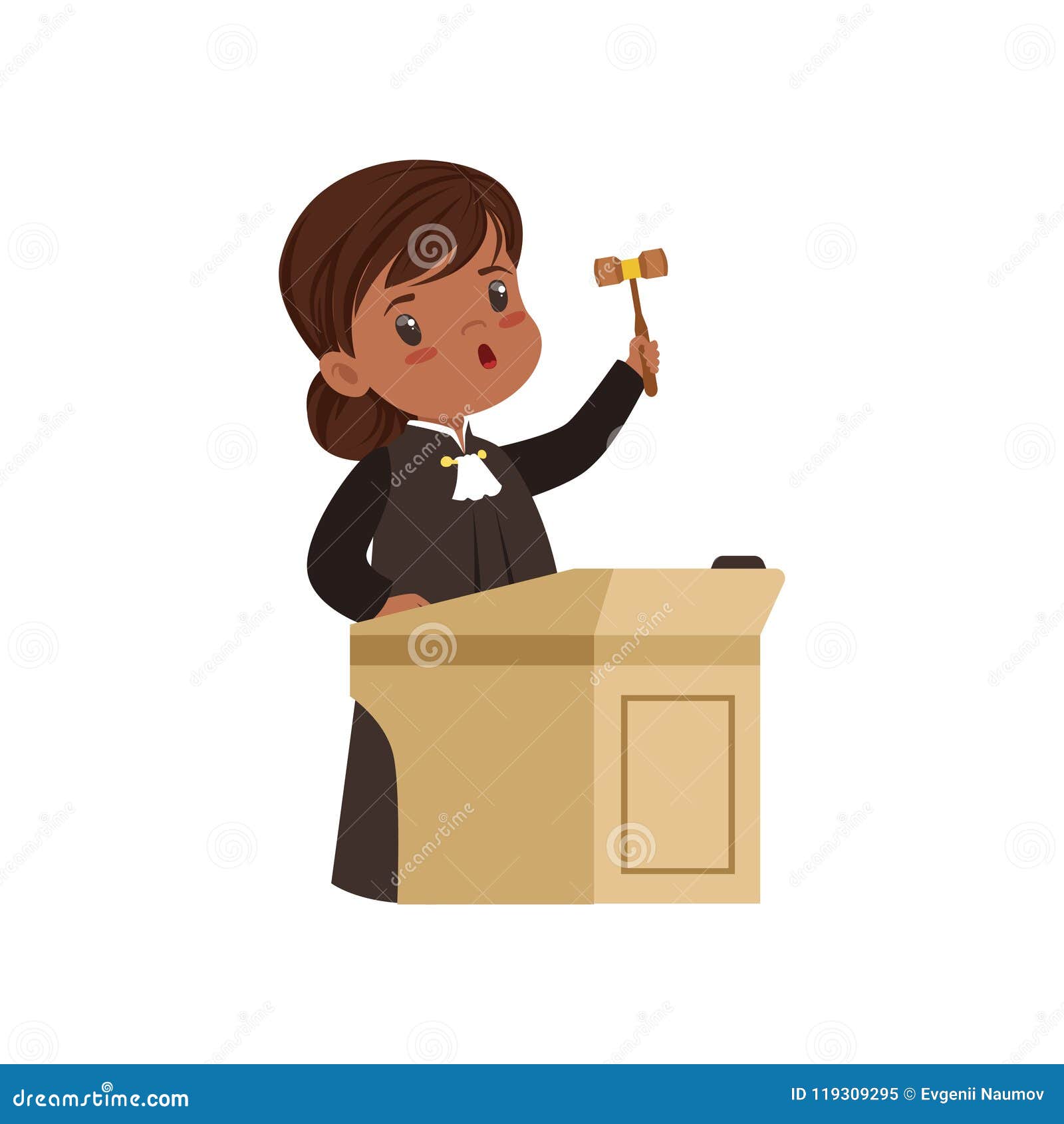 站立在与惊堂木传染媒介例证的法庭的逗人喜爱的法官女孩漫画人物在白色背景向量例证 插画包括有字符 例证 站立在与惊堂木传染媒介例证的法庭的逗人喜爱的法官女孩漫画人物在白色背景向量例证 插画包括有字符 例证