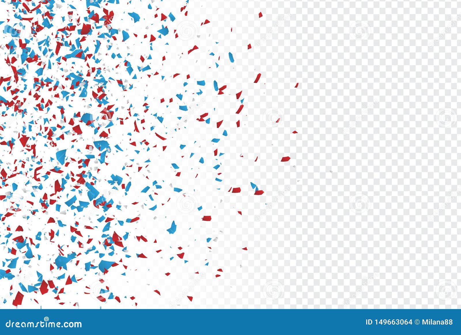 第4与五彩纸屑的7月美国独立日背景驱散了在蓝色 红色和白色传统颜色的纸向量例证 插画包括有系列 背包