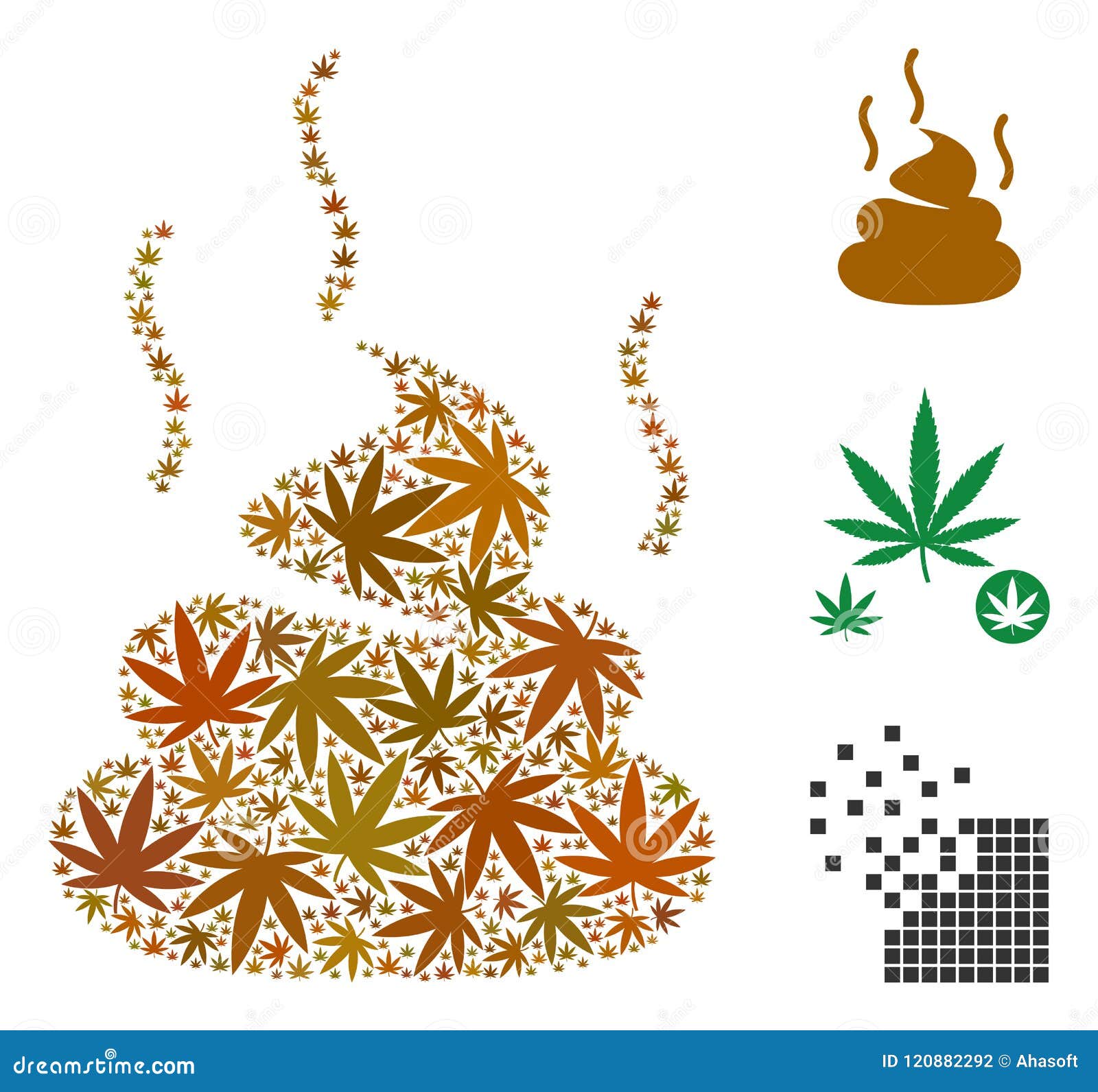 粪大麻气味拼贴画向量例证 插画包括有草本 有机 加纳 组织 平面 粗暴 腐败 致瘾 192