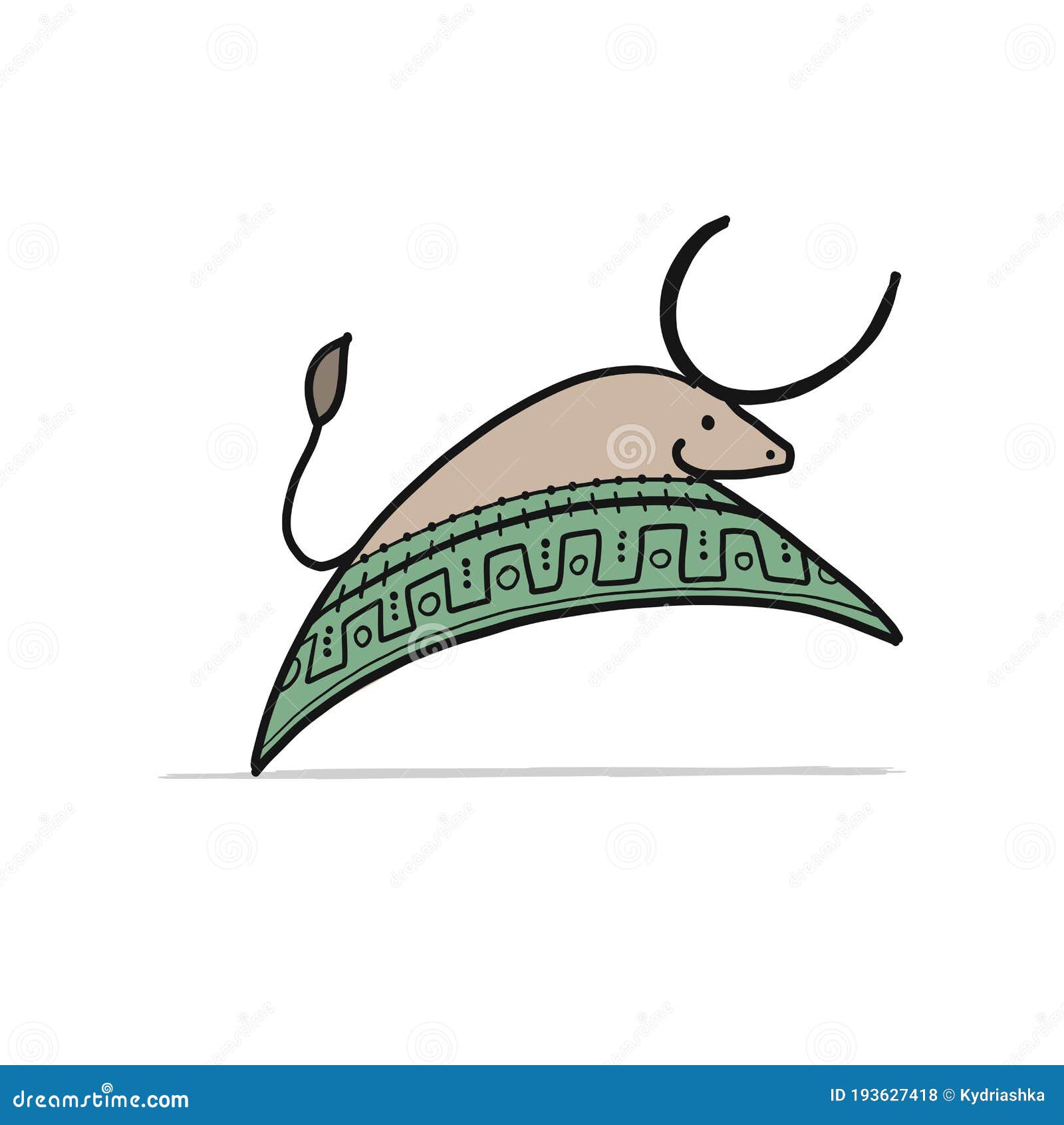 素描公牛 月球标志 新年快乐 牛牛牛 设计海报卡模板向量例证 插画包括有愉快 母牛