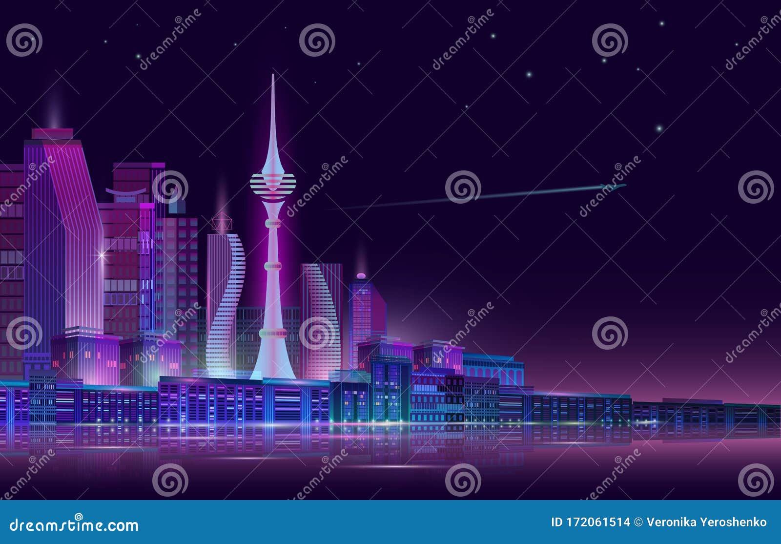 紫色背景中霓虹闪烁的夜城全景矢量向量例证 插画包括有照亮 布琼布拉 五颜六色 焕发 大都会 紫色背景中霓虹闪烁的夜城全景矢量向量例证 插画包括有照亮 布琼布拉 五颜六色 焕发 大都会