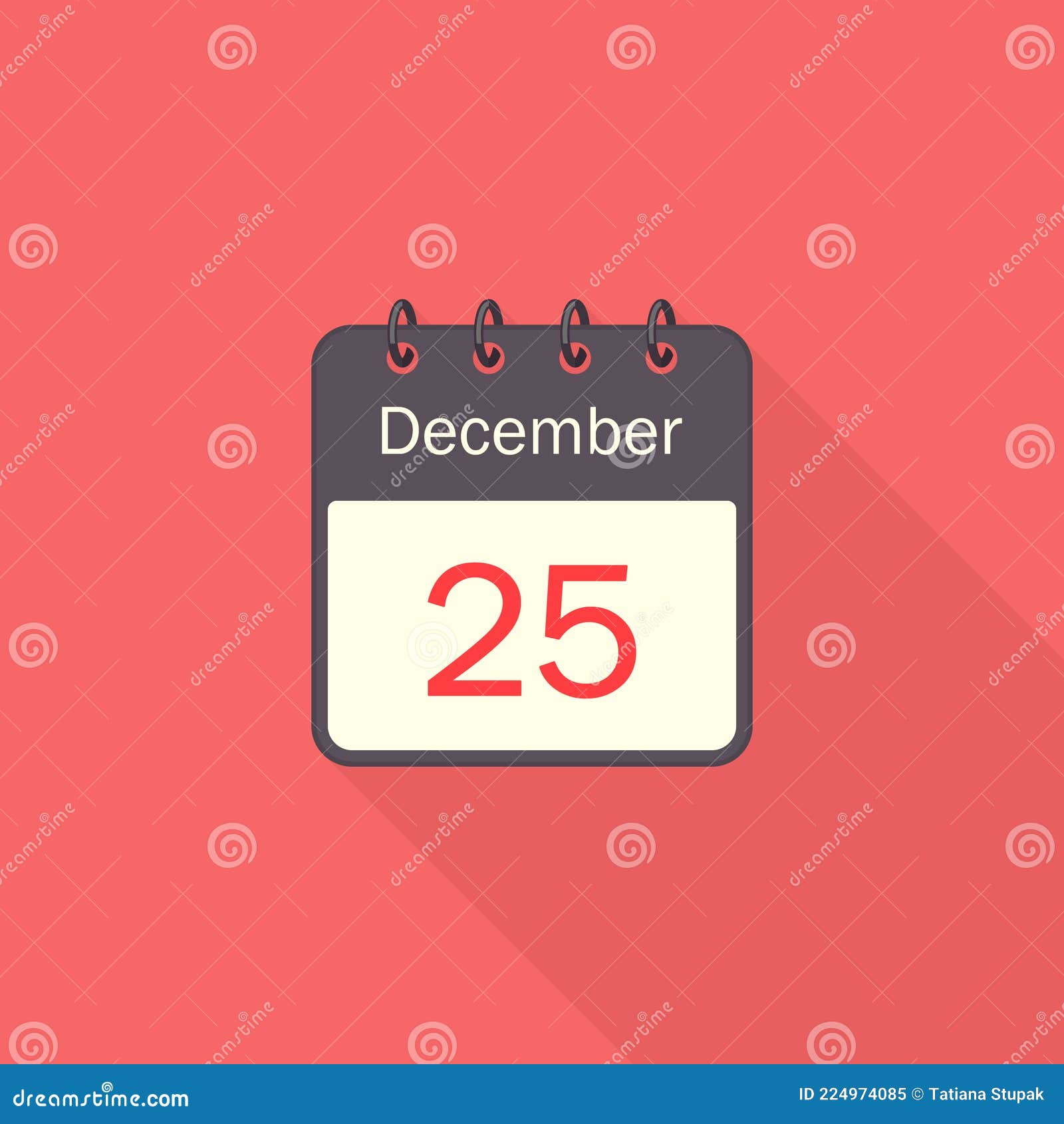 红色背景中突显长阴影的12月圣诞日日历图标25 平面样式矢量的日历向量例证 插画包括有年度 节假日 红色背景中突显长阴影的12月圣诞日日历图标25 平面样式矢量的日历向量例证 插画包括有年度 节假日