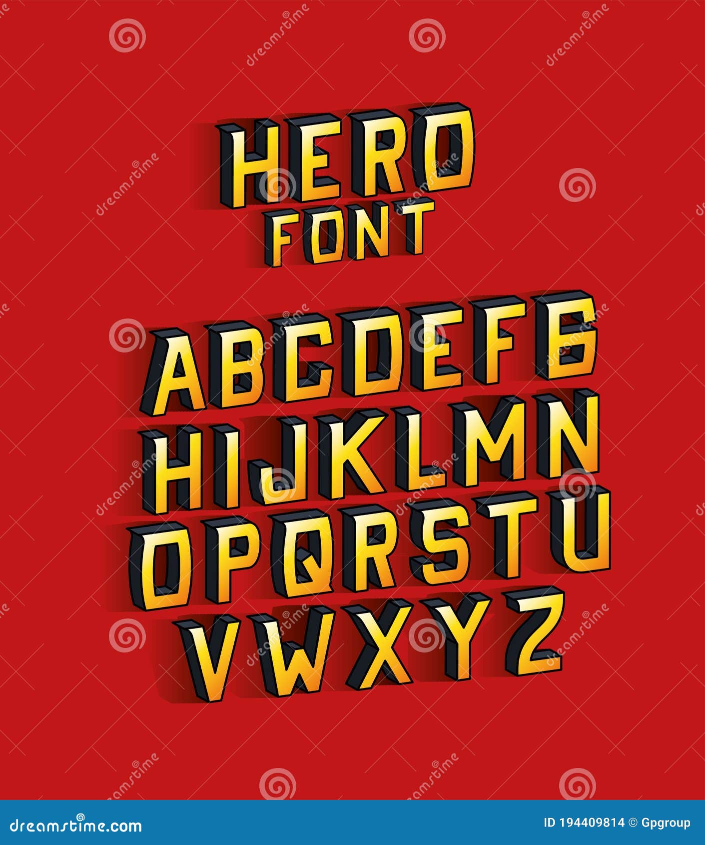 红色背景矢量图设计中的字母表英雄字体文字向量例证 插画包括有红色 可笑 喜悦 字母 排印错误