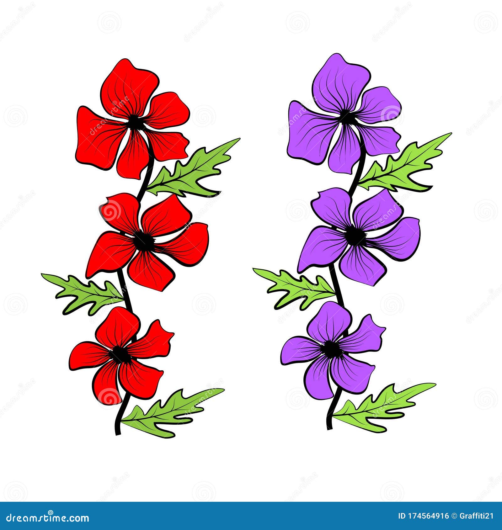 红蓝花在彩色的鲜花背景上图形花图案元件装饰花向量例证 插画包括有模式 例证 季节性 春天 红蓝花在彩色的鲜花背景上图形花图案元件装饰花向量例证 插画包括有模式 例证 季节性 春天