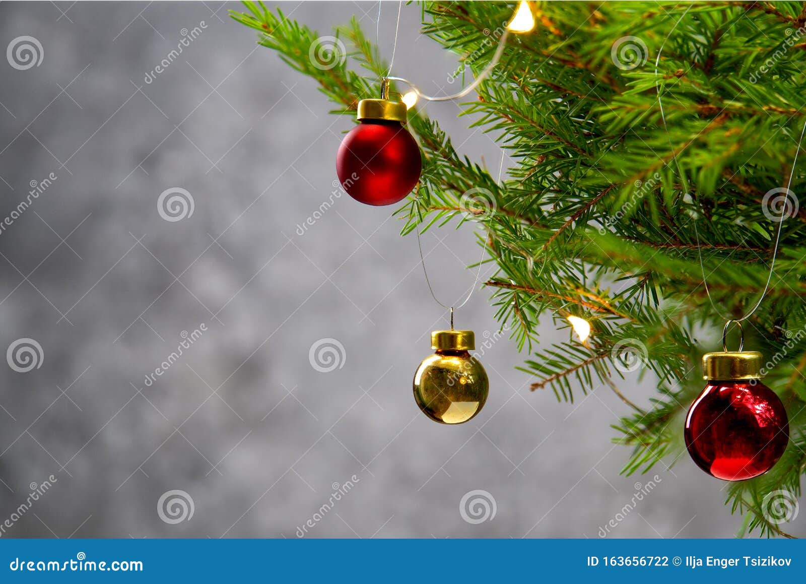 美丽的圣诞曲云杉枝饰红金球贺卡的xmas背景库存照片 图片包括有云杉枝饰红金球 美丽的圣诞曲