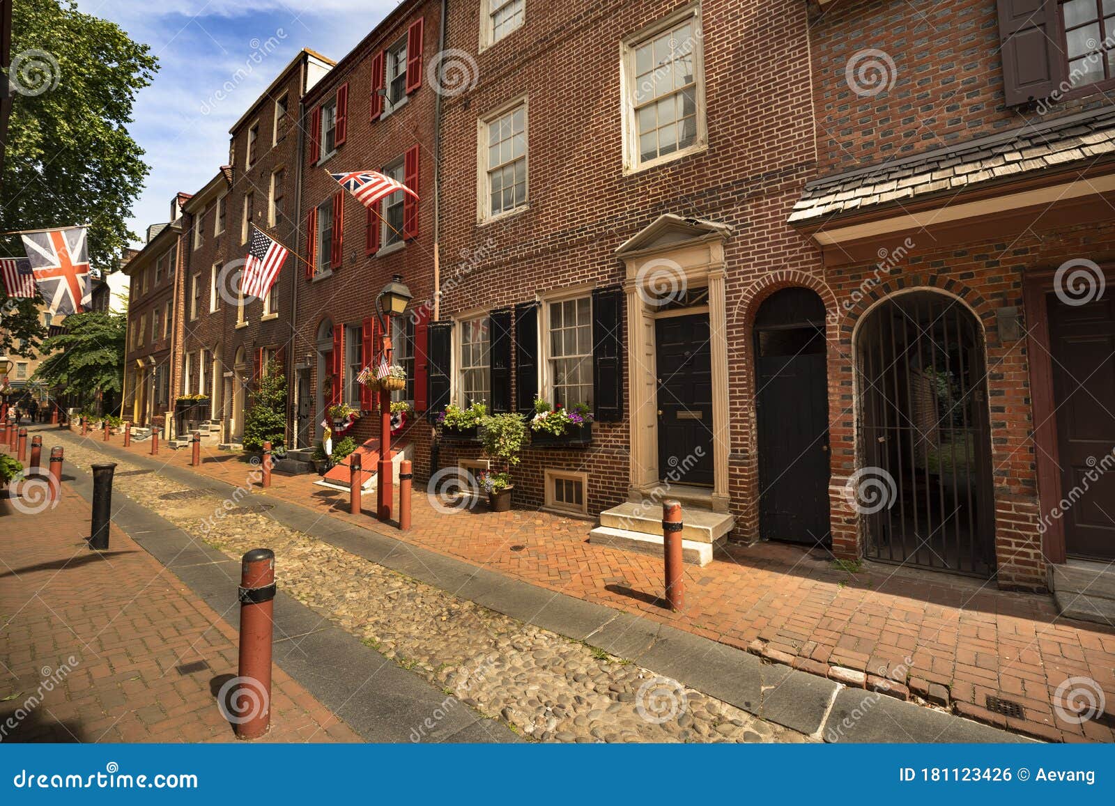 美国宾州费城的埃尔费特街巷编辑类照片 图片包括有胡同 邻里 实际 殖民地 外部 宾夕法尼亚