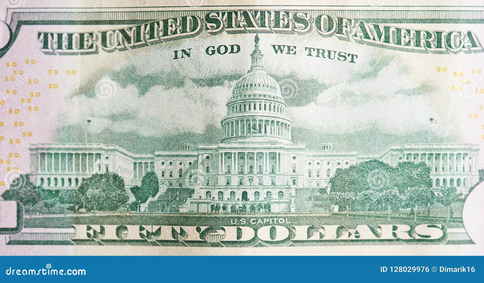 50美元纸币背面库存照片. 图片包括有状态, 预留, 财富, 宏指令, 班卓琵琶, 广告牌, 附注- 128029976