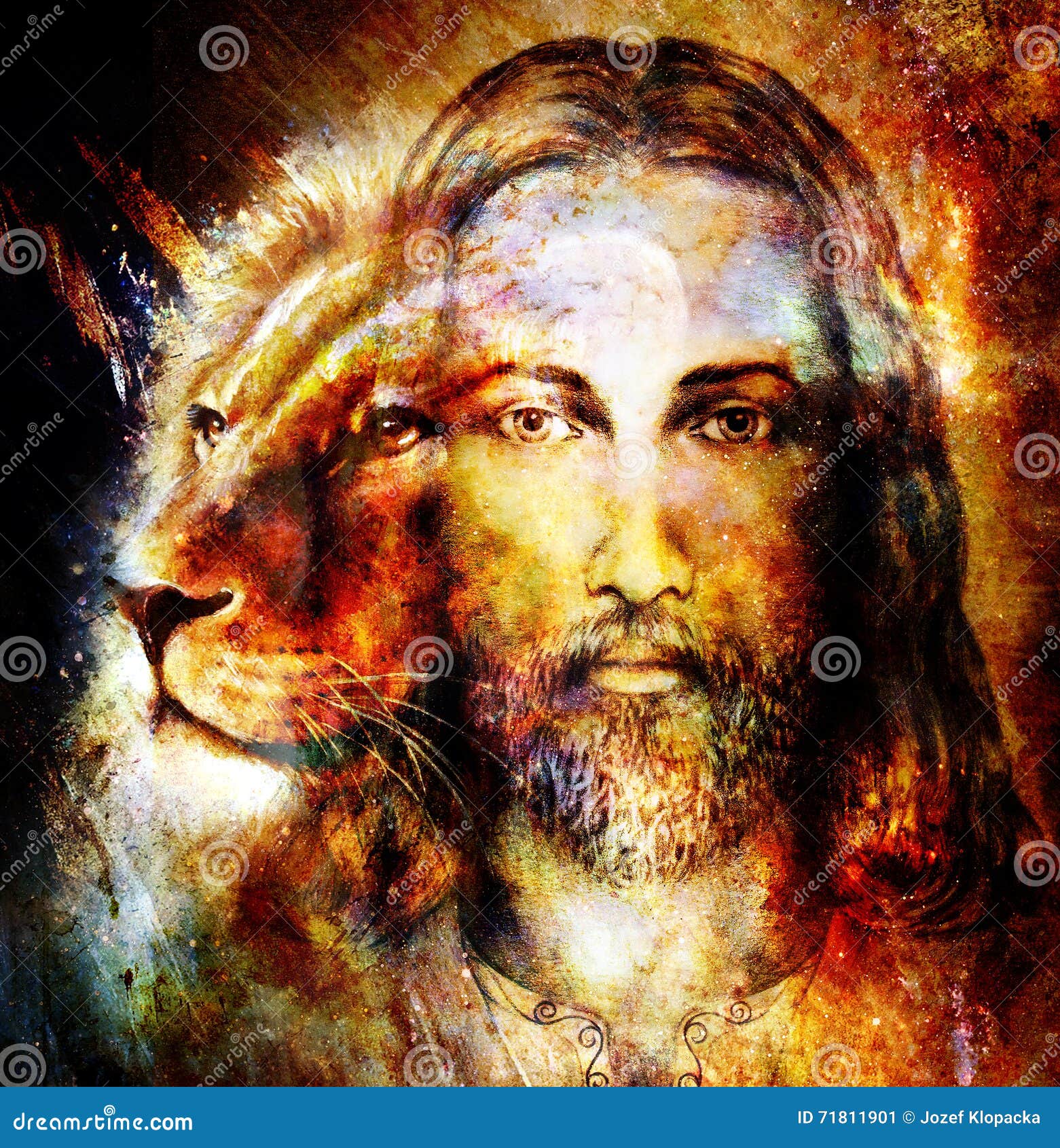 耶稣绘画有一头狮子的 在与空间感觉提示的美好的五颜六色的背景 狮子外形画象库存例证 插画包括有多彩多姿 波斯菊 耶稣绘画有一头狮子的 在与空间感觉提示的美好的五颜六色的背景 狮子外形画象库存例证 插画包括有多彩多姿 波斯菊