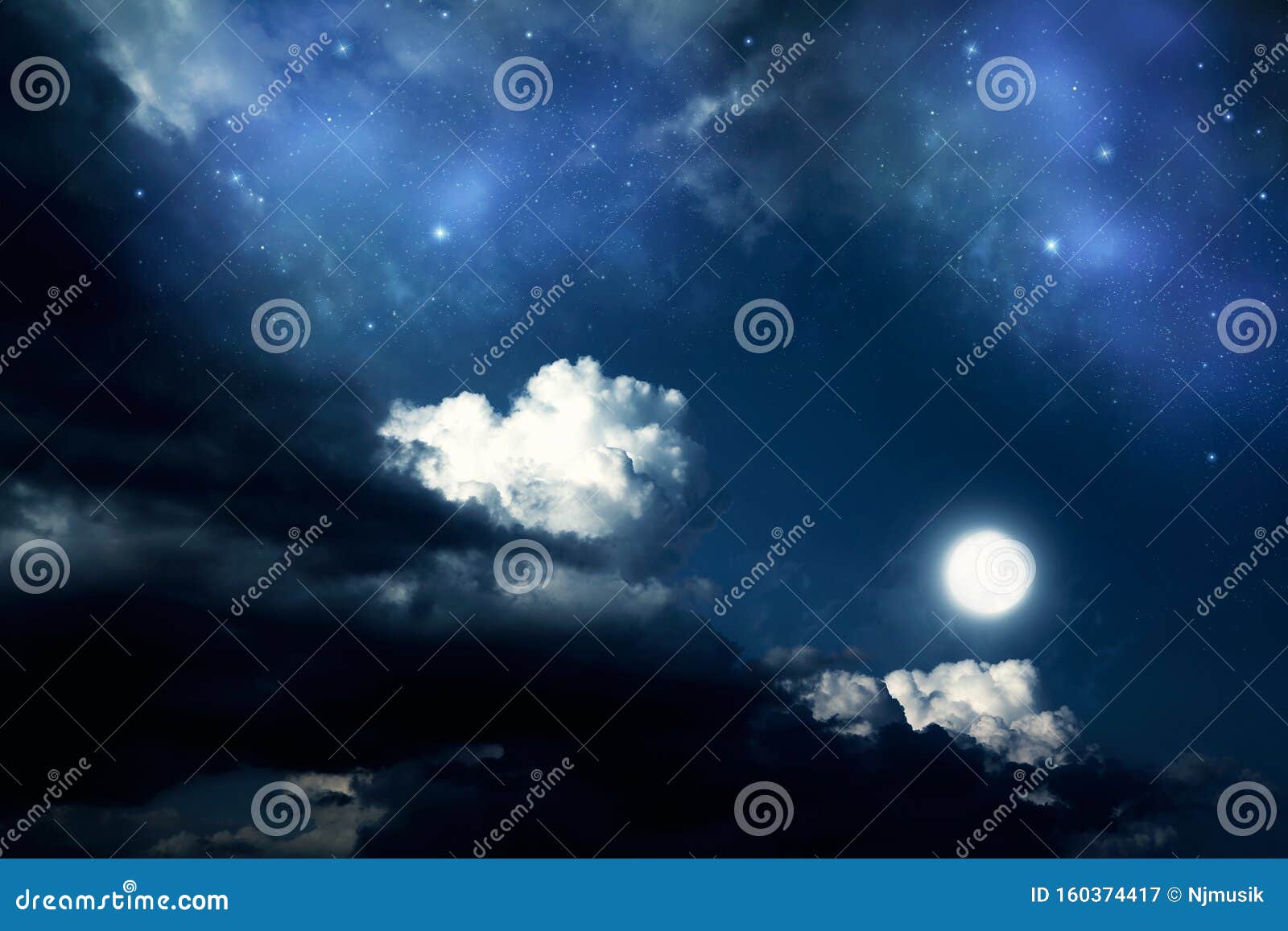 背景的夜空 星月云库存图片 图片包括有欲望 抽象 忽悠 安静 云彩 横向 幻想 月光