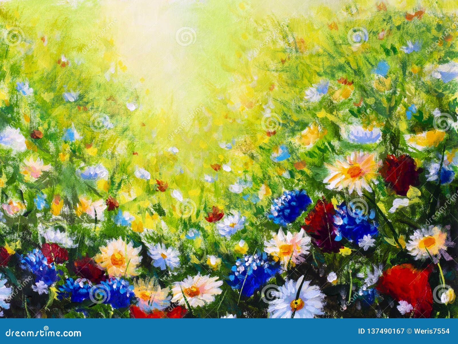 花卉绘的风景花原始的油画 美好的领域在帆布开花花的夏天领域库存图片 图片包括有 花卉绘的风景花原始的油画 美好的领域在帆布开花花的夏天领域库存图片 图片包括有