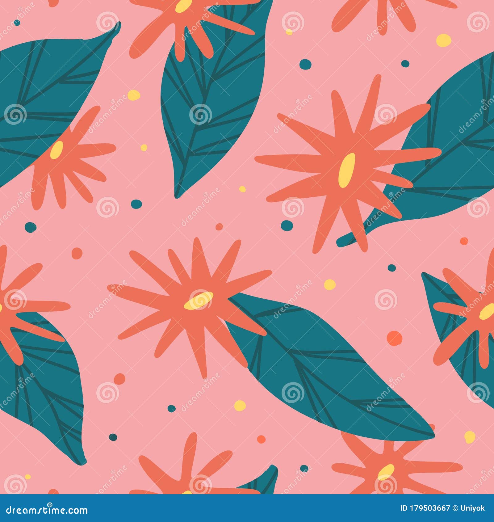 花叶朴实的可爱无缝背景具有几何形状的春夏抽象壁纸向量例证 插画包括有具有几何形状的春夏抽象壁纸