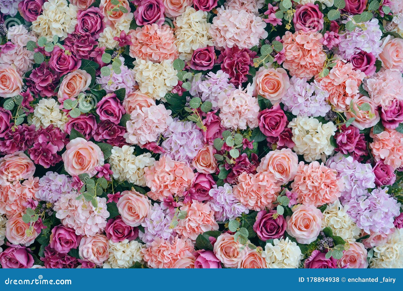 花色背景 盛开或花景中的美丽花朵图案 婚宴用的鲜花背景