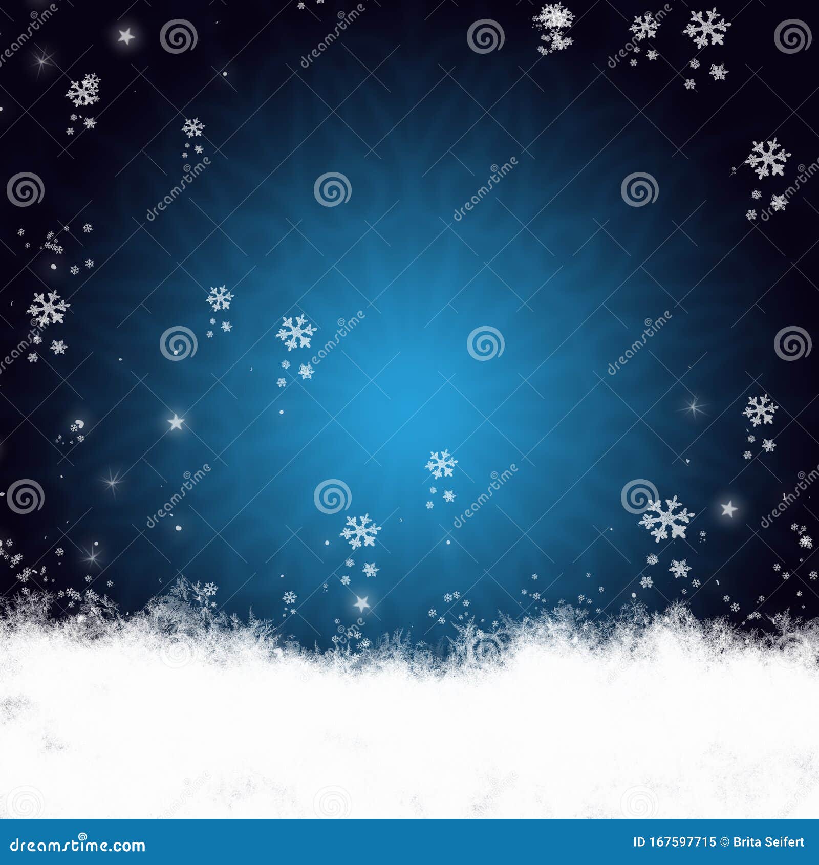 蓝冬背景 带雪花供您自己创作库存例证 插画包括有快活 看板卡 剥落 下降 集中的 设计