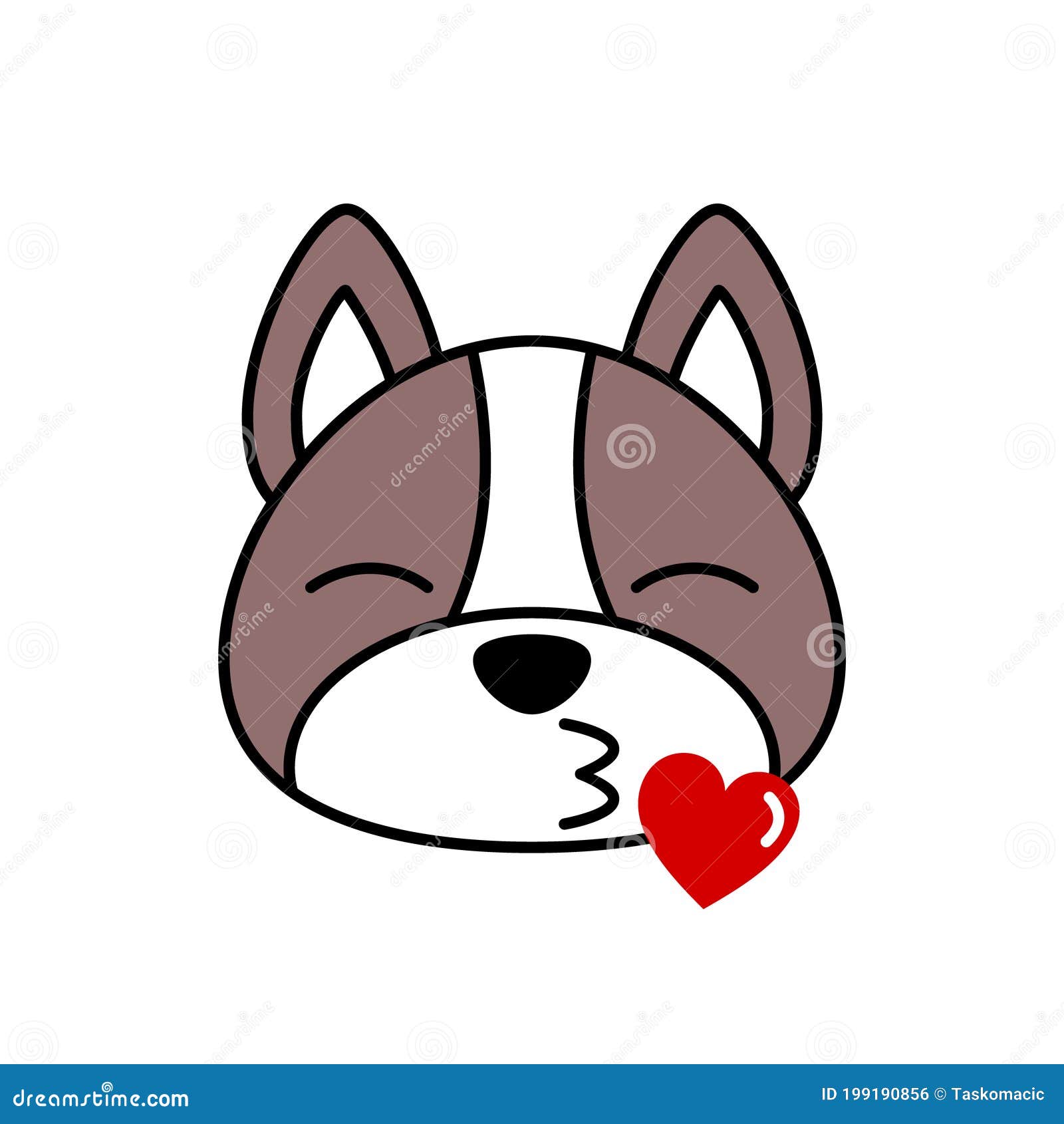 蓝法斗犬表情符号向量例证 插画包括有航空 阿帕卢萨马 牛头犬 看板卡 问候 法国 污点