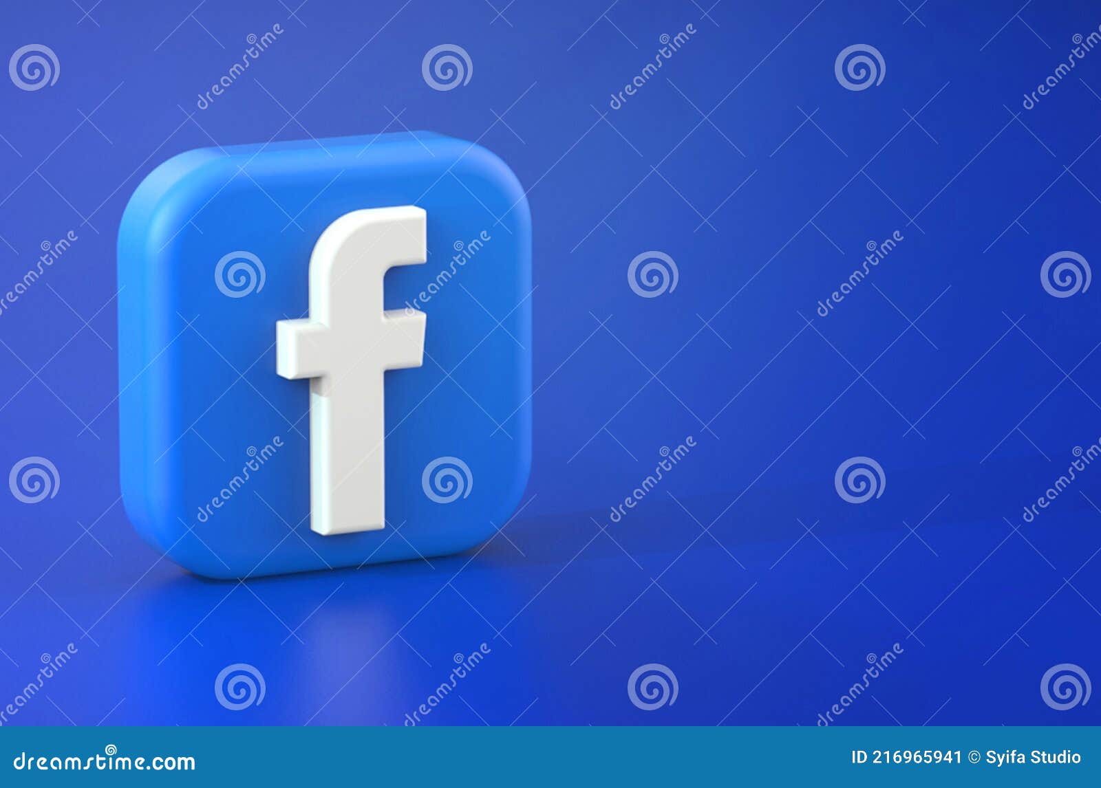 蓝色背景中突显的3d Facebook徽标3d渲染图编辑类照片 插画包括有互联网 例证 数据