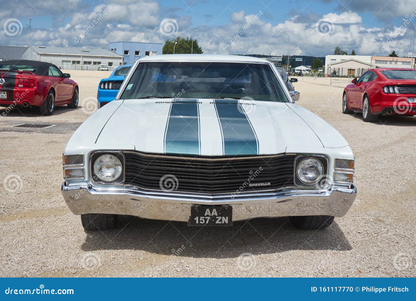 蓬塔利耶 法国勃艮第弗朗什孔泰 19年6月16日 1970年代chevrolet Chevelle Parks At A Local Car Rallye Front View 编辑类图片 图片包括有