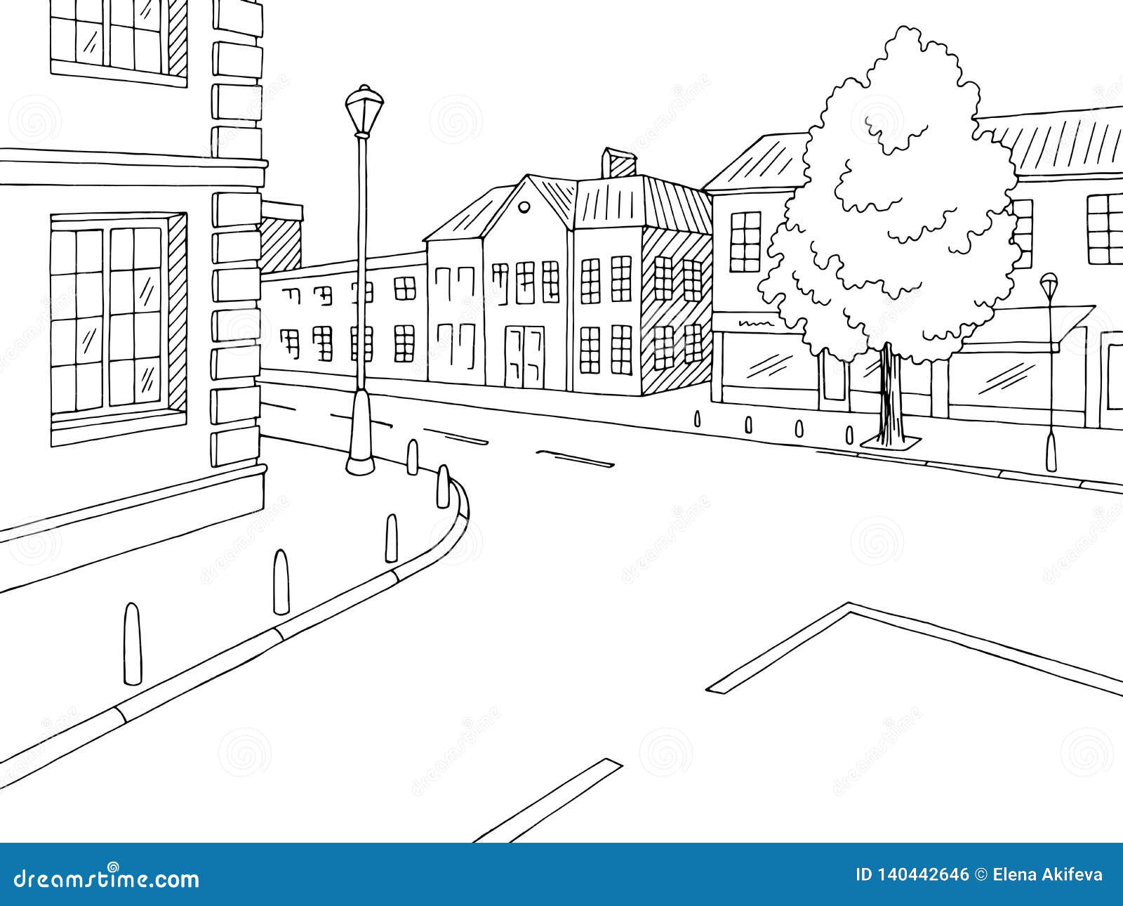 街道路图表黑白色交叉路城市风景剪影例证传染媒介向量例证 插画包括有都市风景 投反对票 外部