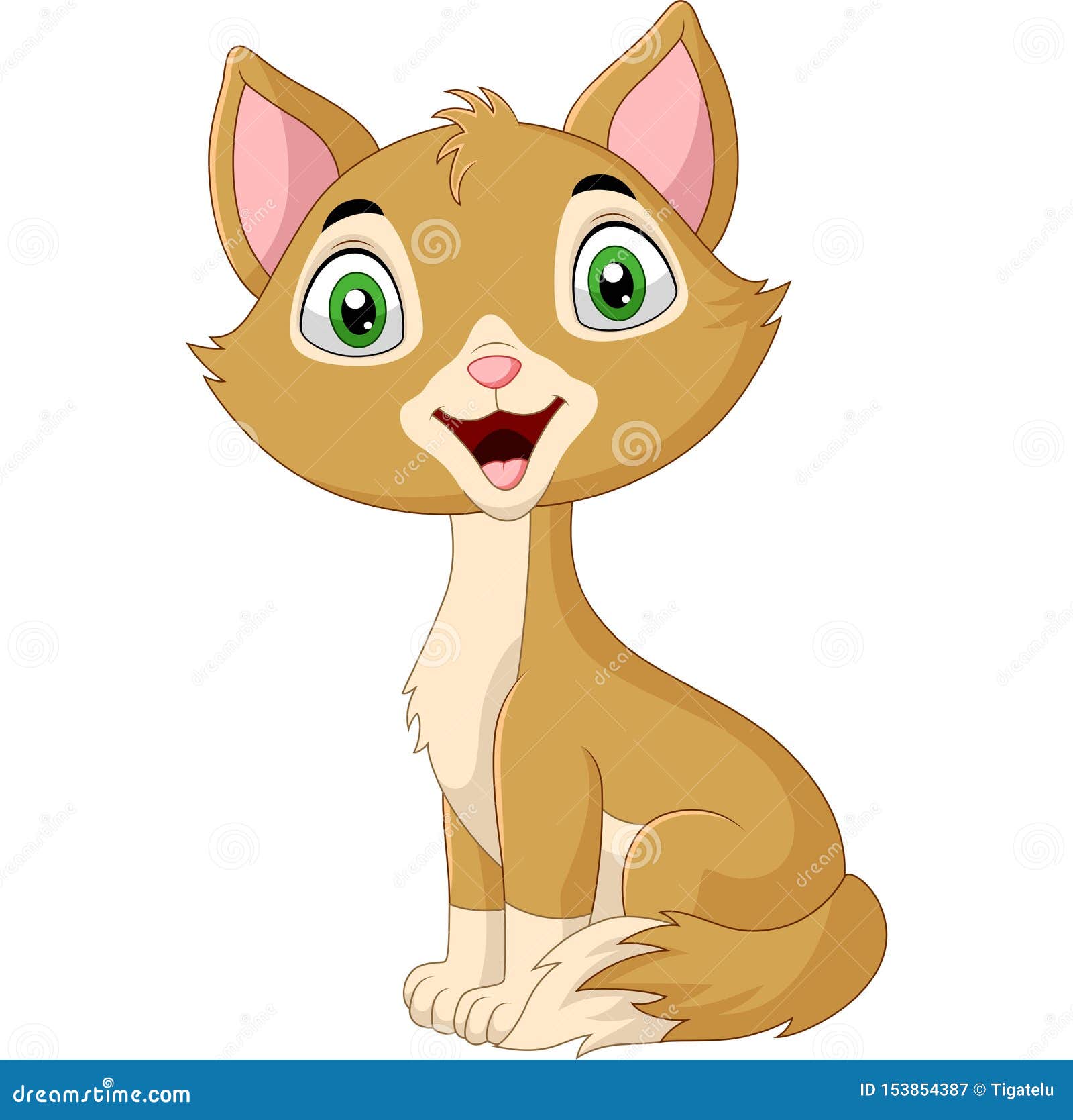 被孤立在白色背景上的卡通可爱猫向量例证 插画包括有 被孤立在白色背景上的卡通可爱猫向量例证 插画包括有