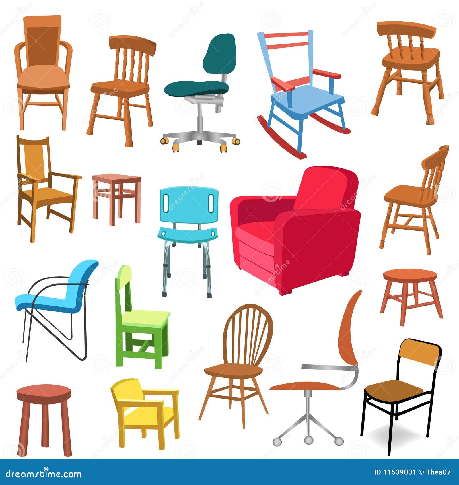 被设置的椅子向量例证 插画包括有空间 风土化 生活方式 收集 办公室 其它 要素 家具