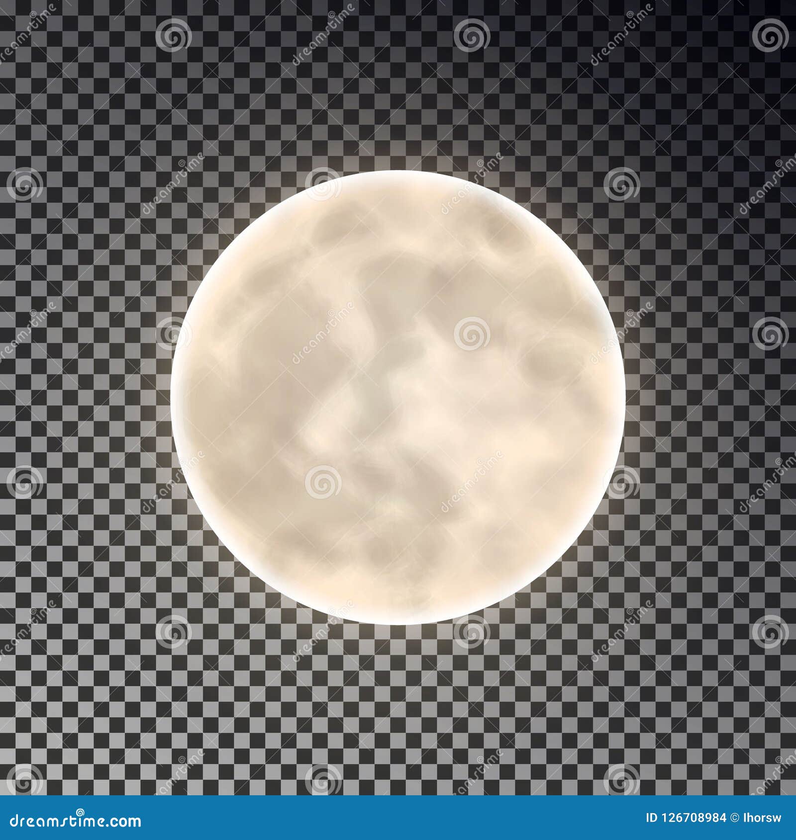 被隔绝的充分的白色月亮黑暗的夜空背景特写镜头月光透明作用焕发moo 向量例证 插画包括有查出 月亮