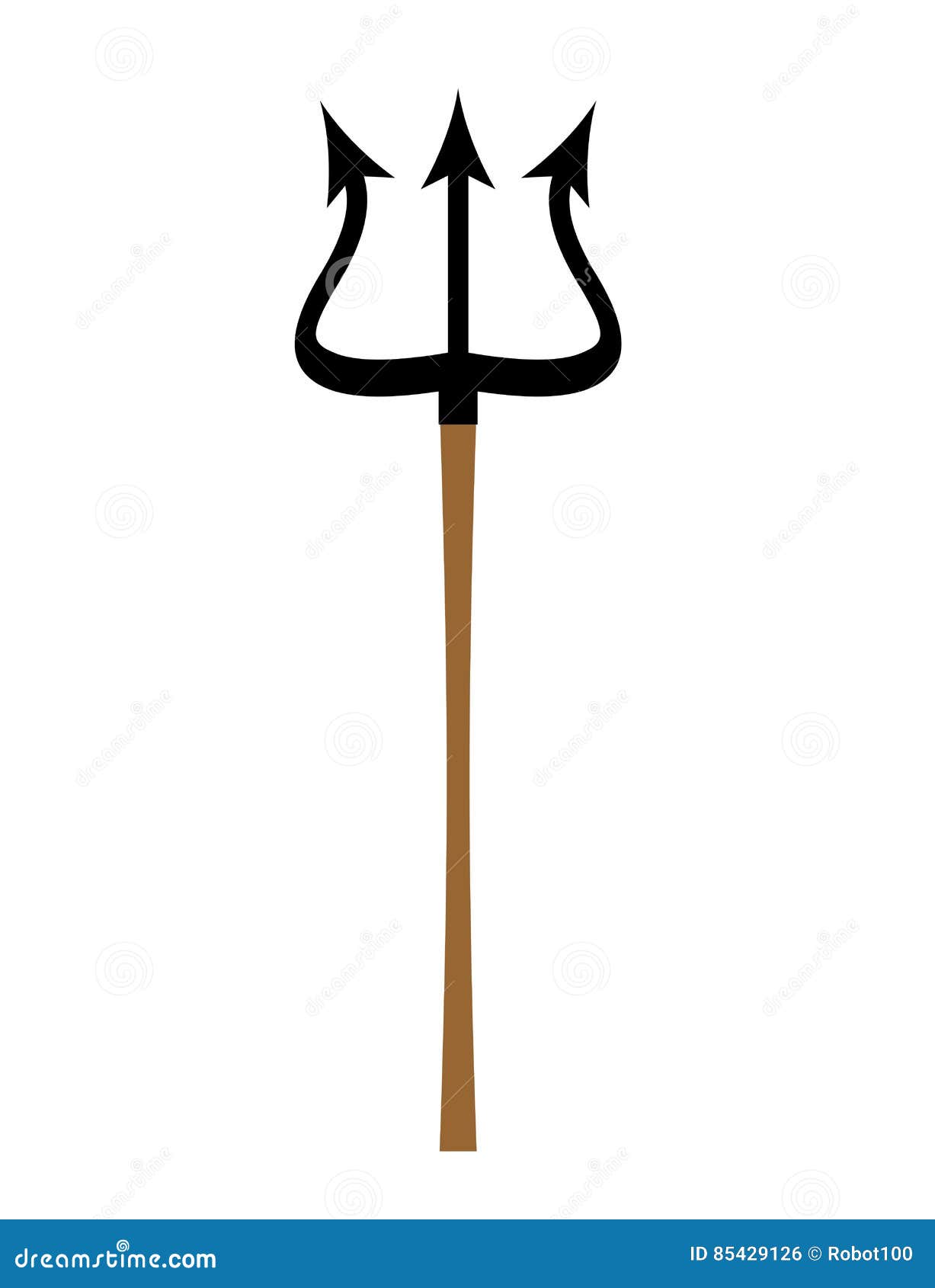 被隔绝的三叉戟撒旦和恶魔武器矛波塞冬向量例证 插画包括有