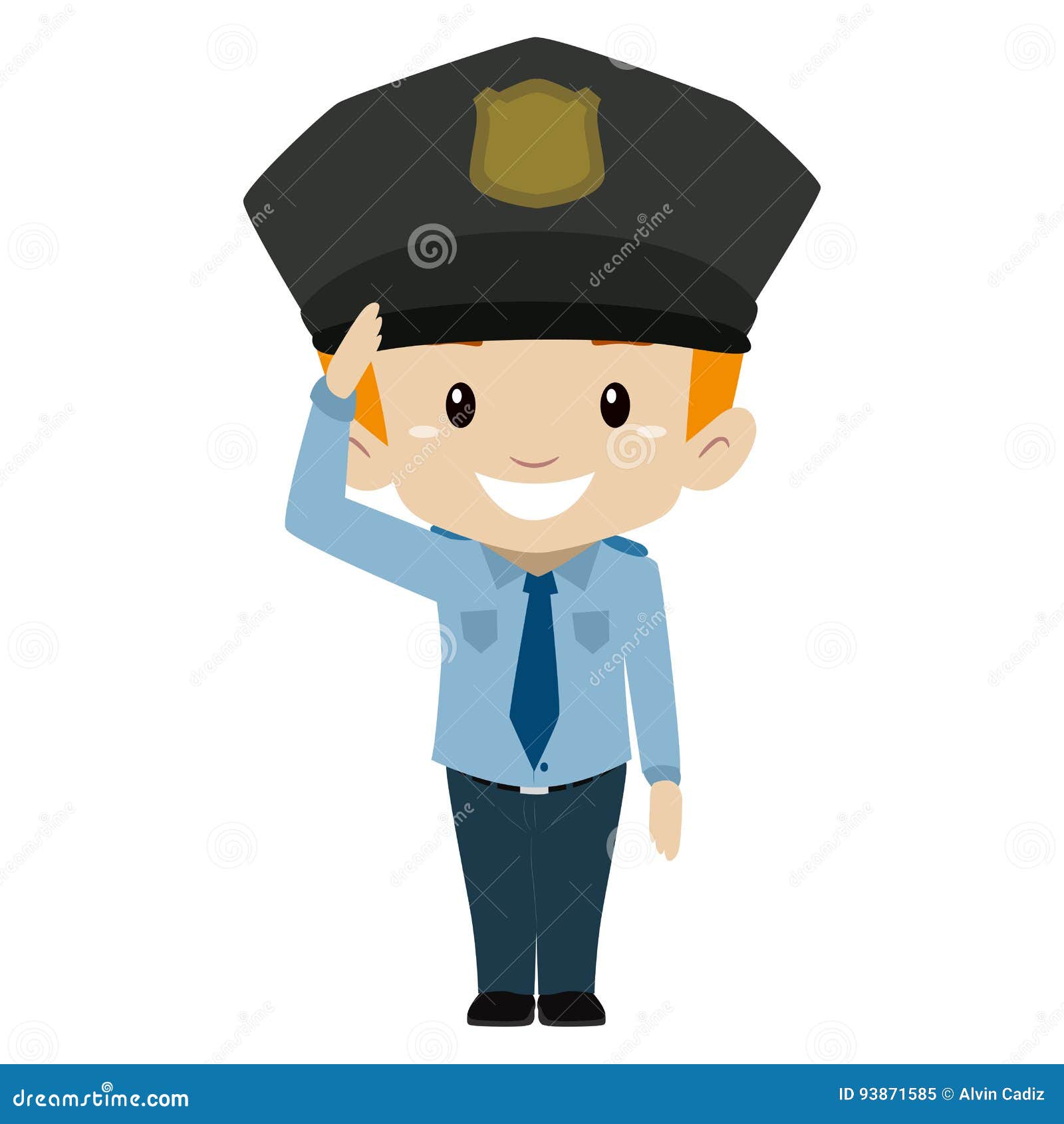 警察男孩敬礼向量例证 插画包括有梦想 官员 卫兵 服装 员工 查出 男朋友 方式 剪切