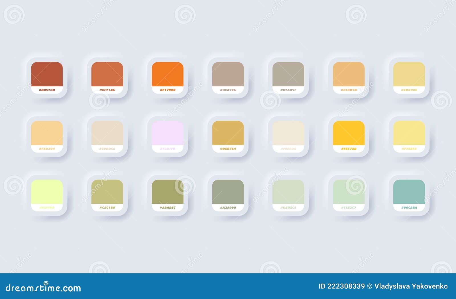 调色板. 矢量. 目录示例在rgb Hex中显示黄色和绿色. 颜色目录. Neuphic Ui Ux白用户界面web 向量例证- 插画包括有紫色,  淡色: 222308339