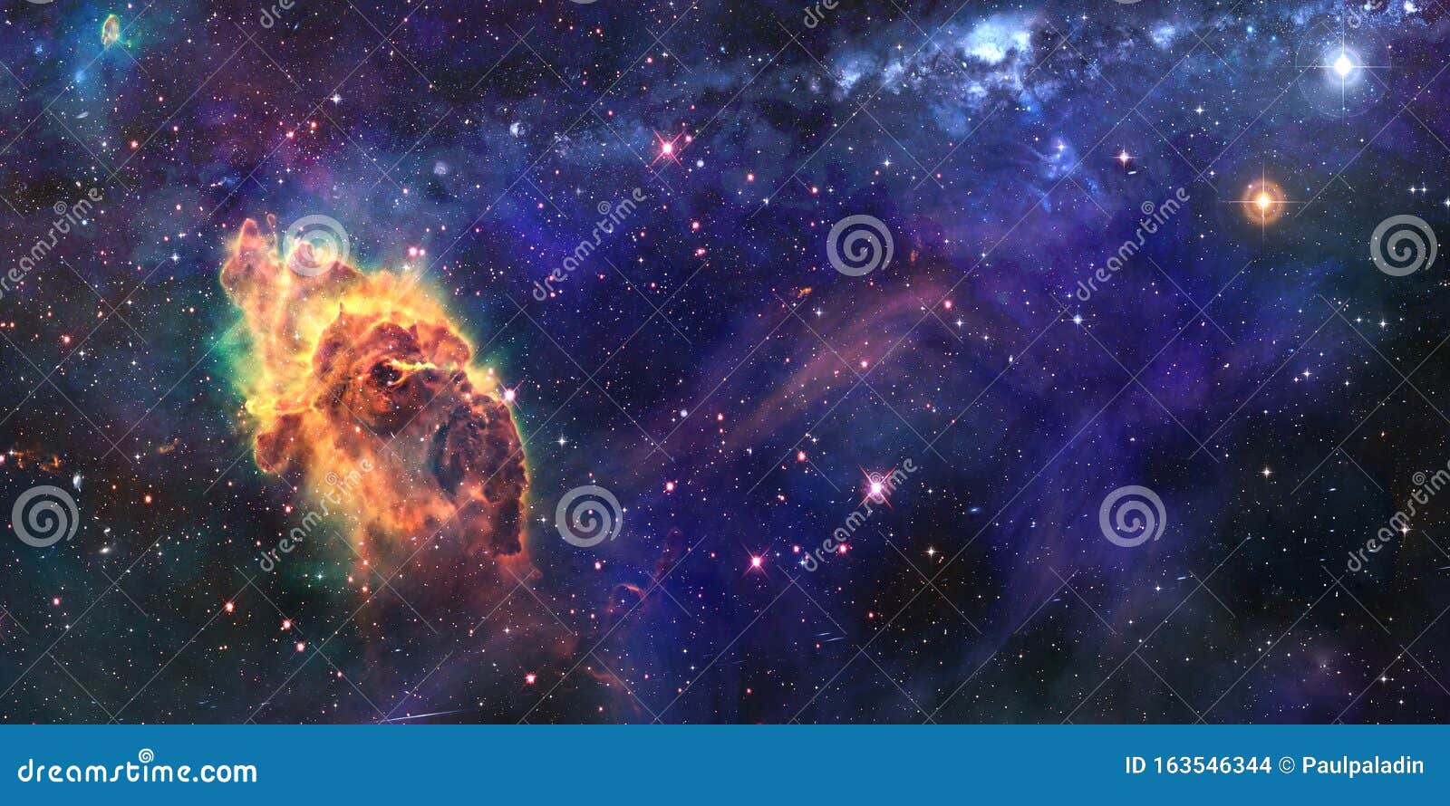 超新星星云和恒星的宇宙背景库存例证 插画包括有超新星星云和恒星的宇宙背景