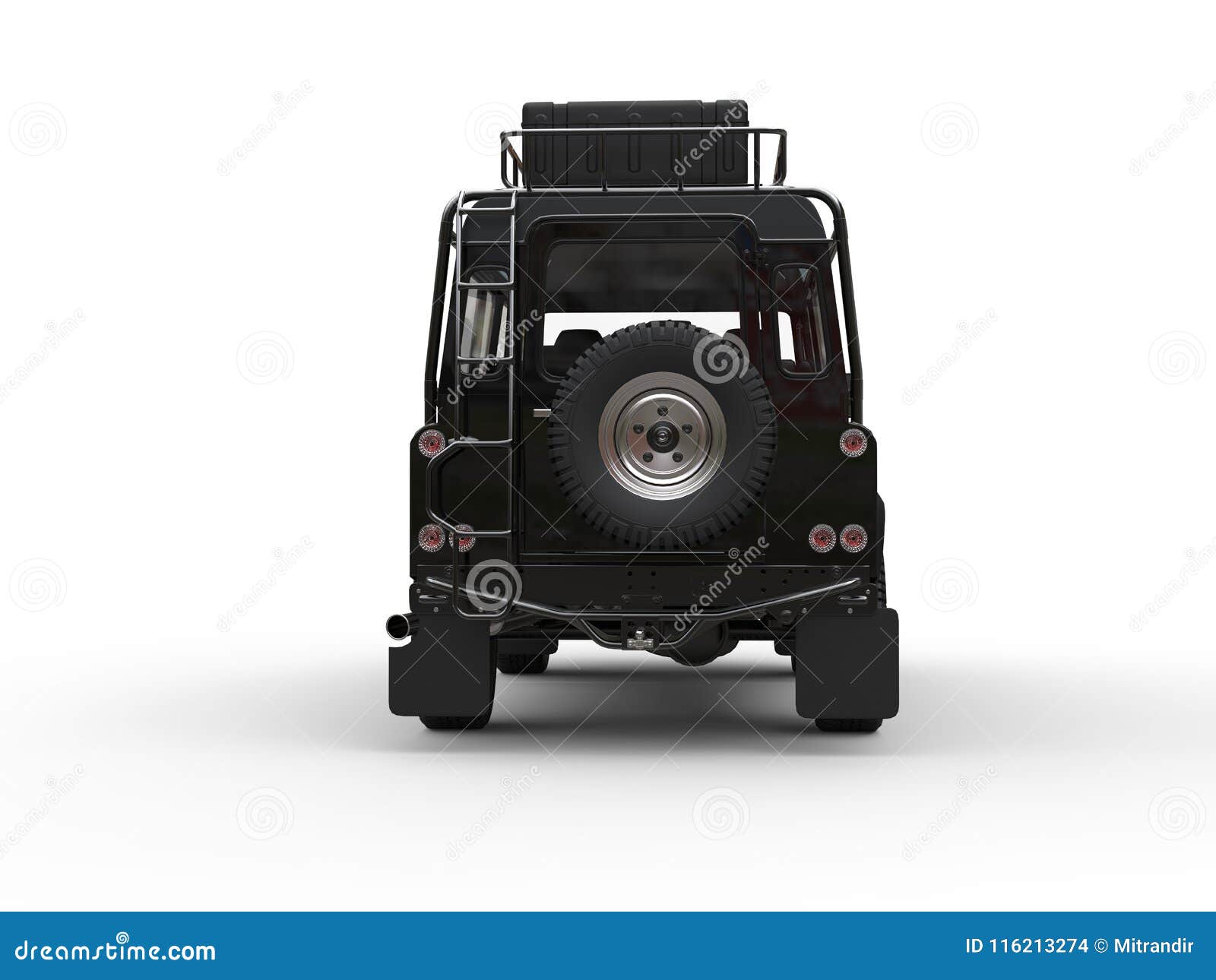 路四轮驱动的车的后面视图的黑色库存例证 插画包括有道路 极其 现代 防撞器 通信工具 尘土