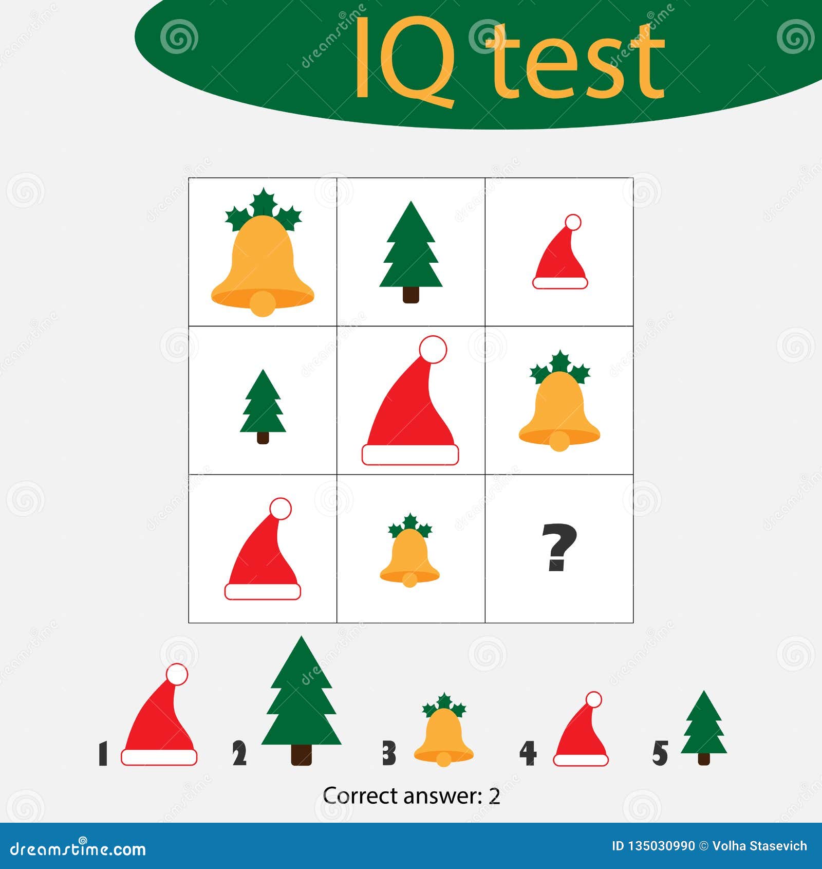 选择正确答案 与圣诞节picturees的智商测试孩子的 Xmas乐趣孩子的教育比赛 学龄前活页练习题库存例证 插画包括有多色 发展