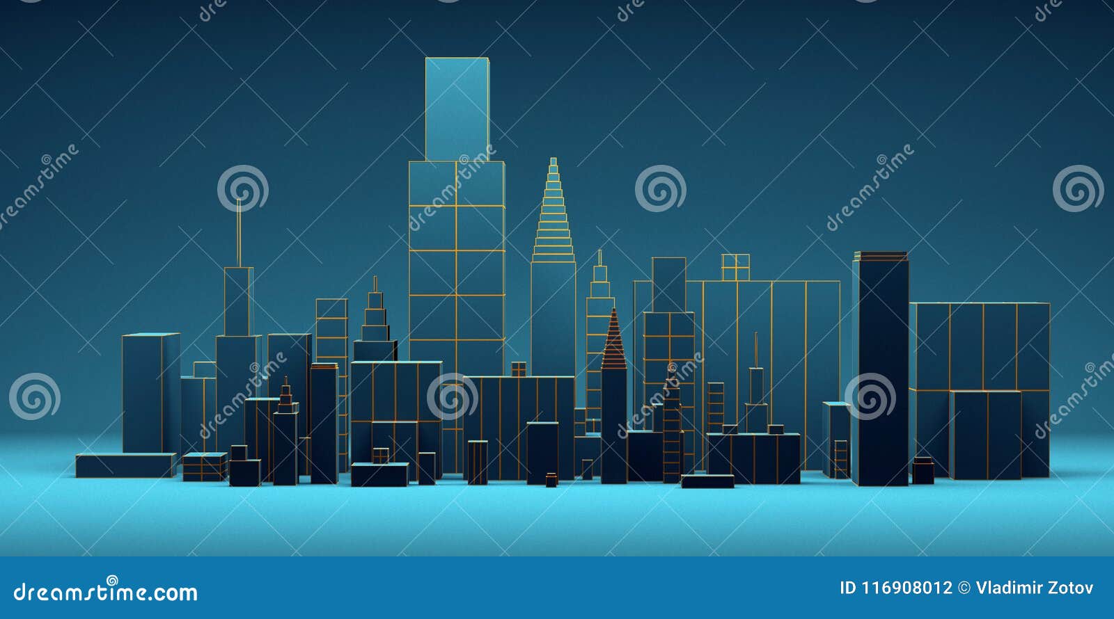 都市抽象背景 未来派蓝色城市全景3d例证库存例证 插画包括有 都市抽象背景 未来派蓝色城市全景3d例证库存例证 插画包括有