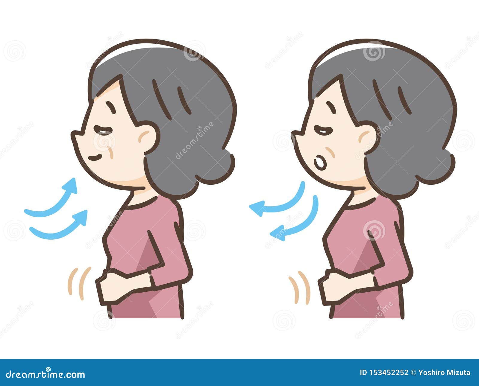 采取深呼吸的年长妇女向量例证 插画包括有 采取深呼吸的年长妇女向量例证 插画包括有