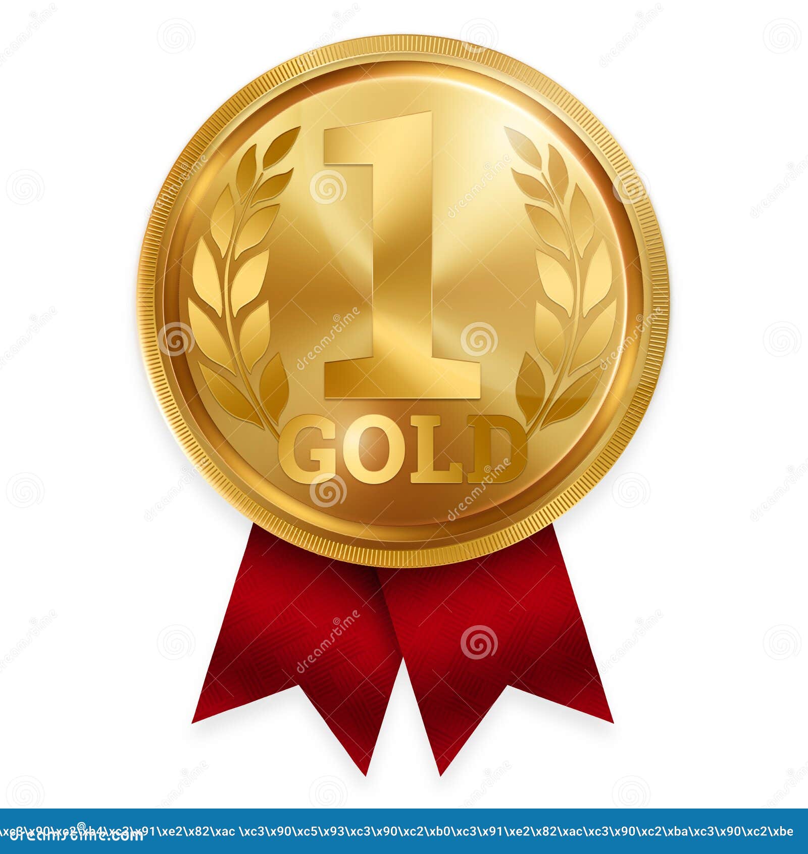 金牌第一冠军 冠军 第一第1位金属工人的奖励红丝带白色隔离库存例证 插画包括有标签 图标