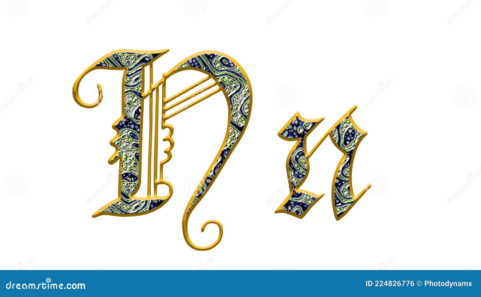 金花体字体字母字母文字图形排版类型数字彩色数字书法库存例证 插画包括有五颜六色 奢侈 装饰