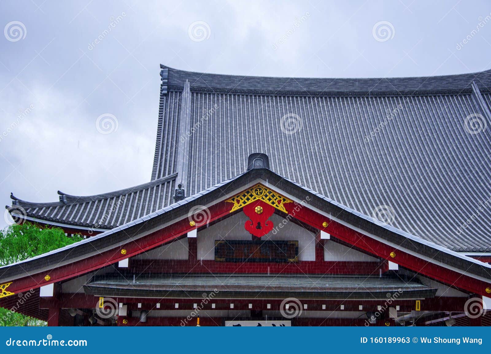 金龙山浅草寺日本东京历史大厦库存图片 图片包括有国家 绿叶 视域 多雨 宗教信仰 下雨