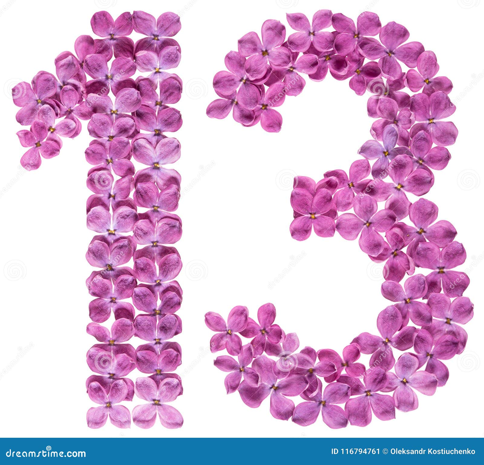 阿拉伯数字13 十三 从丁香花 被隔绝库存图片 图片包括有阿拉伯数字13 十三 从丁香花 被隔绝