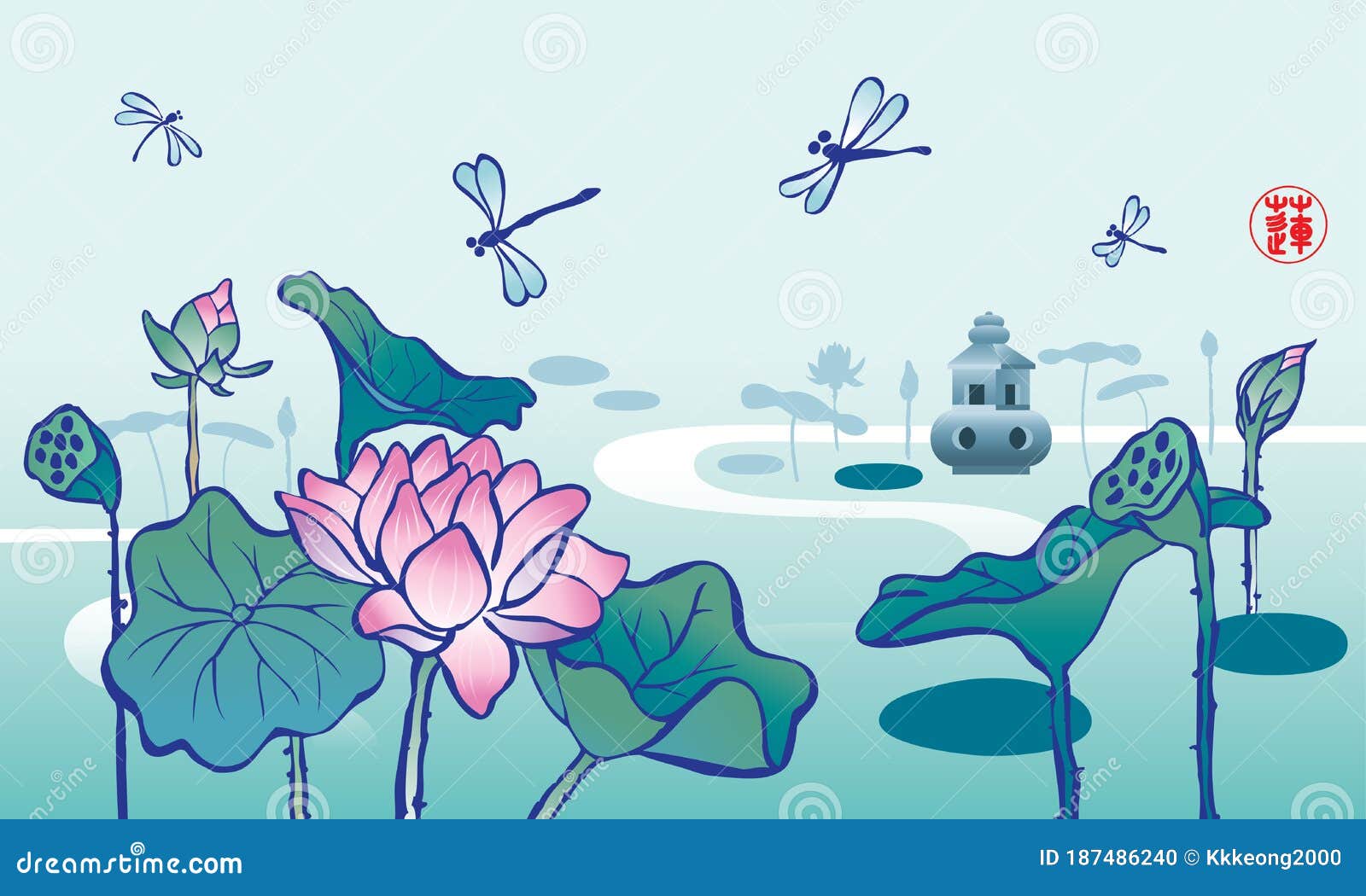 雅致的中国墨刷式莲花画向量例证 插画包括有汉语 墨水 印花税 典雅 东方 飞行 图画 雅致的中国墨刷式莲花画向量例证 插画包括有汉语 墨水 印花税 典雅 东方 飞行 图画