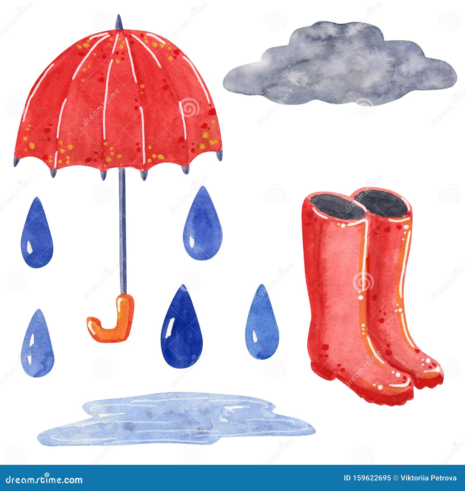 雨点云 雨伞 橡胶靴 手绘水彩图库存图片 图片包括有要素 图标 动画片 自治权 收集 预测 雨点云 雨伞 橡胶靴 手绘水彩图库存图片 图片包括有要素 图标 动画片 自治权 收集 预测