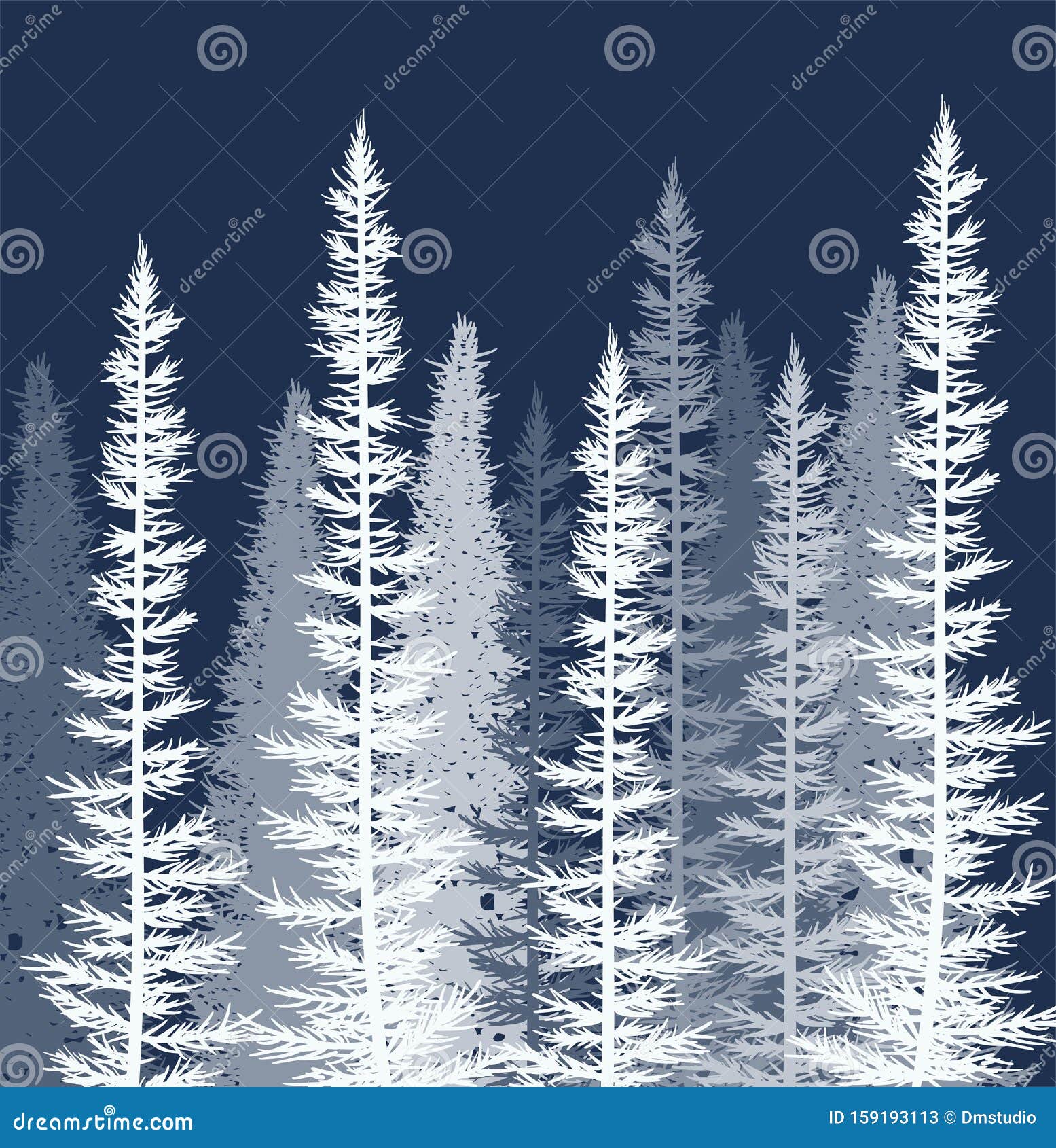 雪覆盖的矢量针叶树向量例证 插画包括有颜色 圣诞节 环境 设计 剪影 森林 灰色 自然
